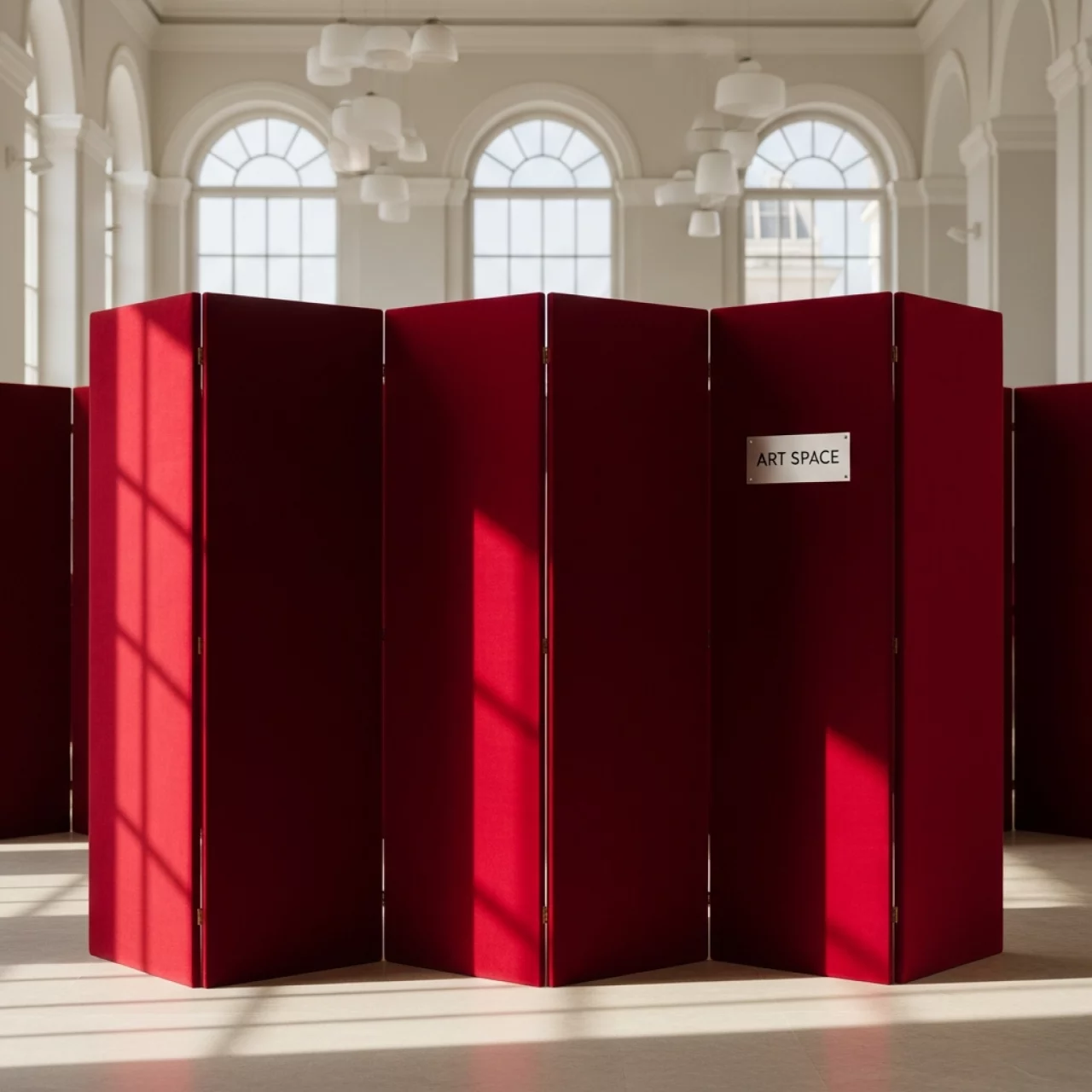 Аренда Ширмы бархатные красные в зале «Чайка» (Морпорт) — ART SPACE