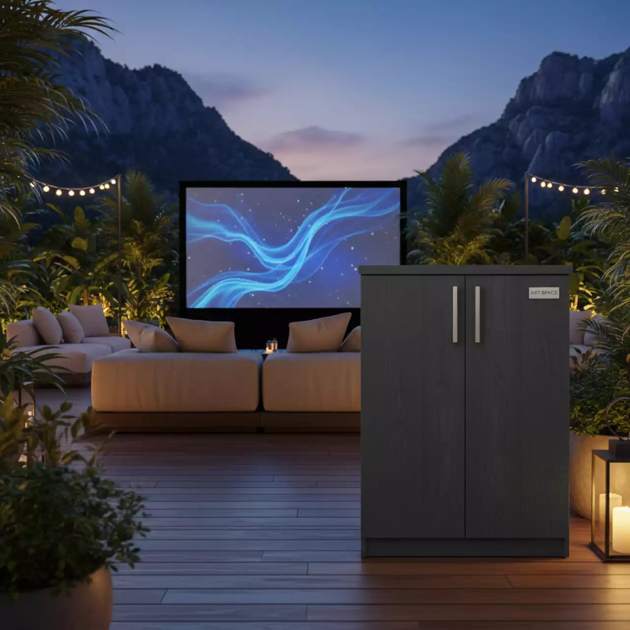 Аренда Шкаф двухдверный глубокий уличный TOOMAX WOODY S XL 3 полки антрацит в Novotel Resort — ART SPACE