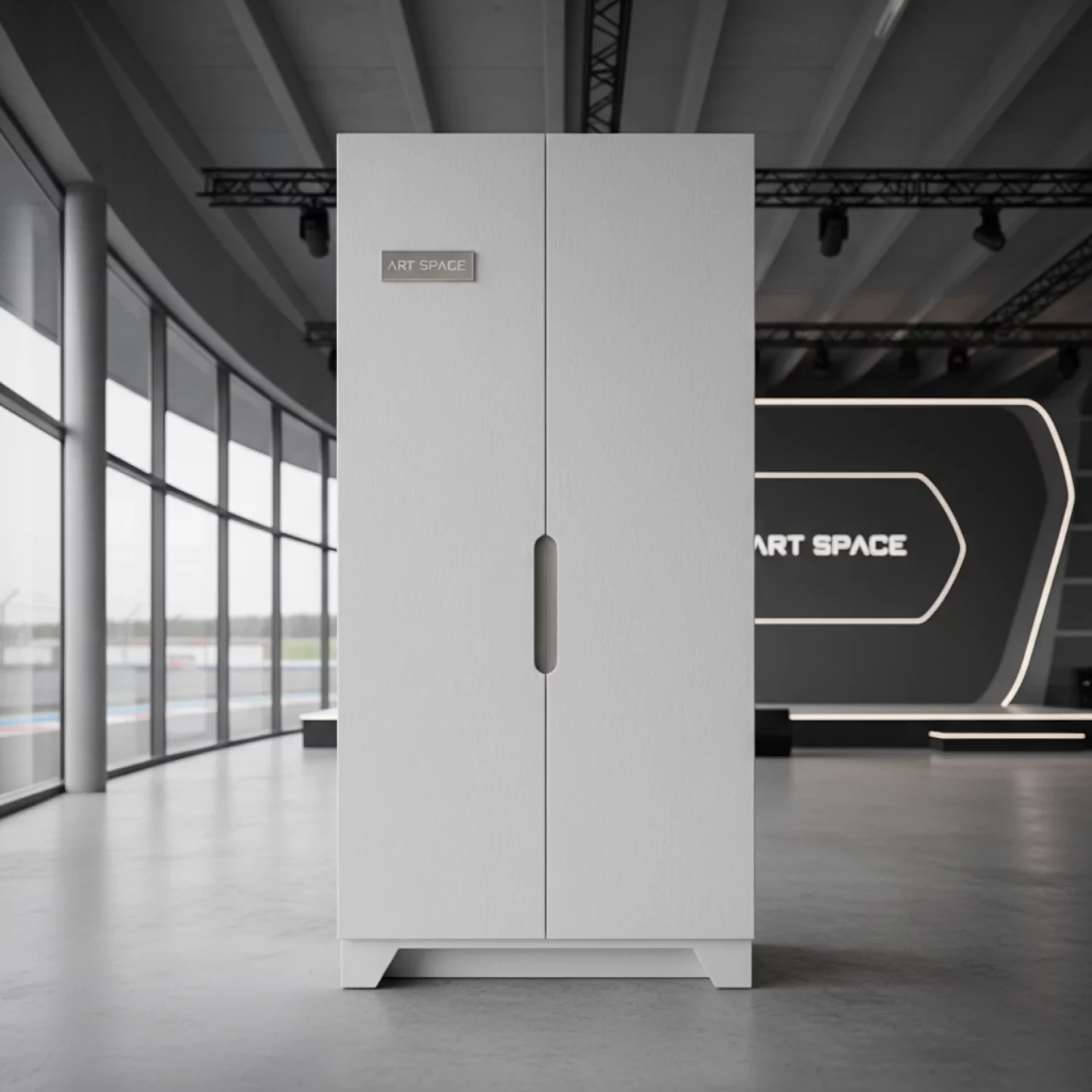 Аренда Шкаф двухстворчатый Даиго белый текстурный на Сочи Автодроме — ART SPACE