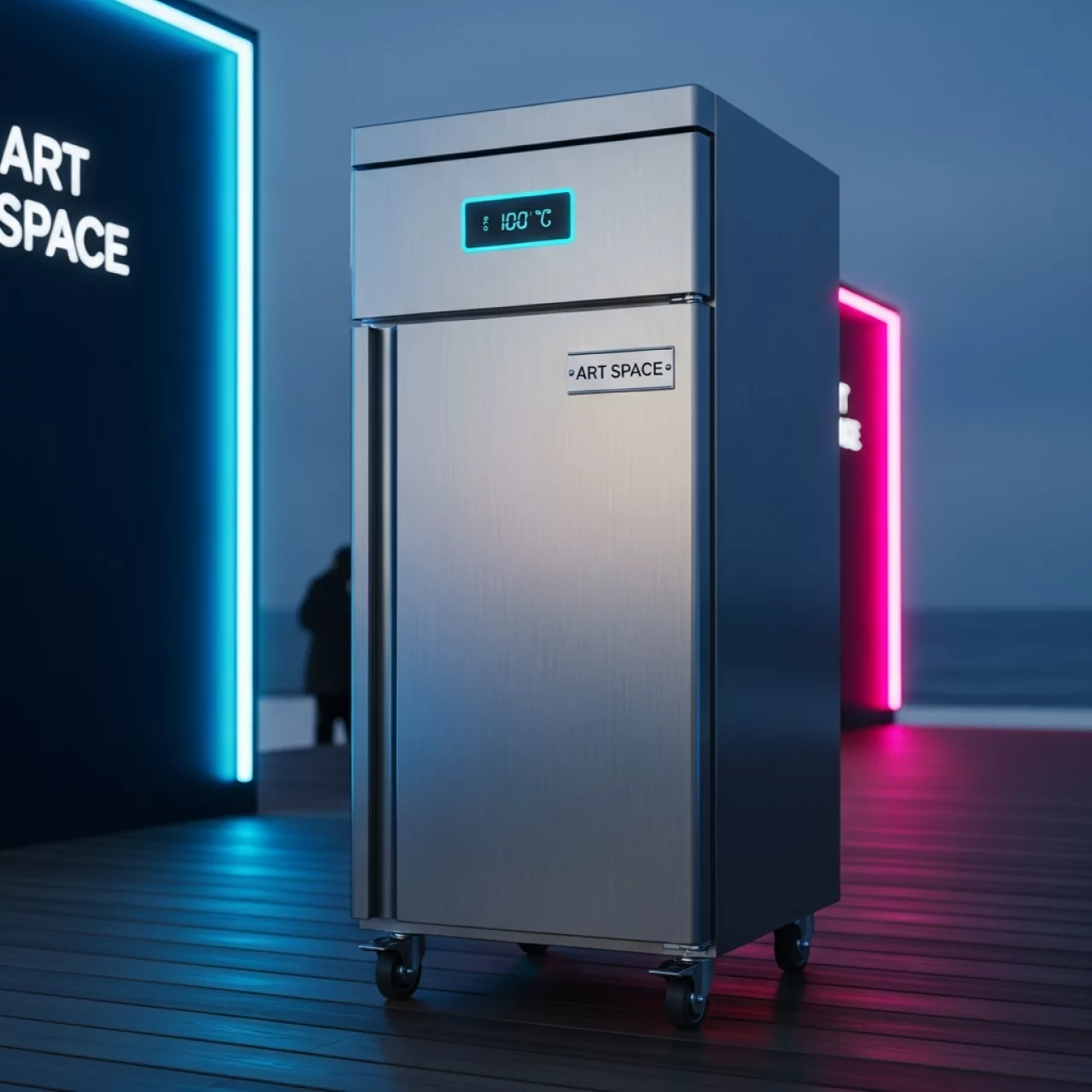 Аренда Шкаф холодильный на колёсах Ozti GNB 500 NTV 600 л 740х840х1930 мм на пляже «Мандарин» — ART SPACE