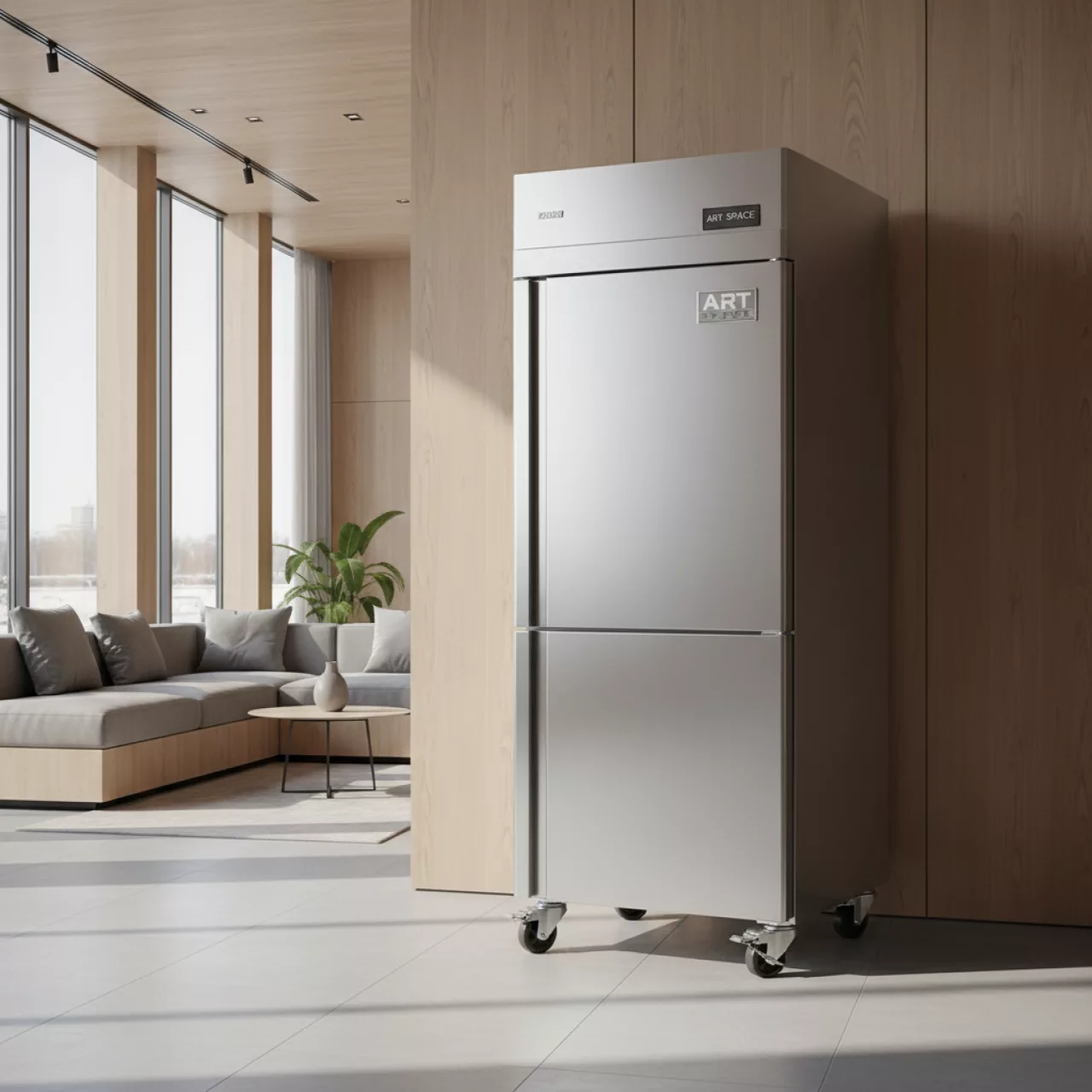 Аренда Шкаф холодильный на колёсах Ozti GNB 500 NTV 600 л Италия 740х840х1930 мм в ледовой арене «Шайба» — ART SPACE