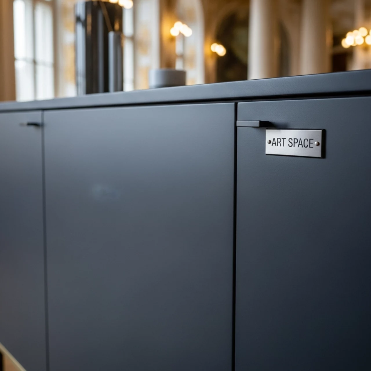 Аренда Шкаф низкий AirSpire графит серый в усадьбе Голицына — ART SPACE