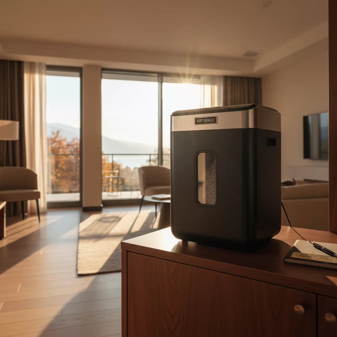 Аренда Шредер Bulros 8417M 2х10 мм черный серебро дверь контур в Сочи Парк Отеле — ART SPACE