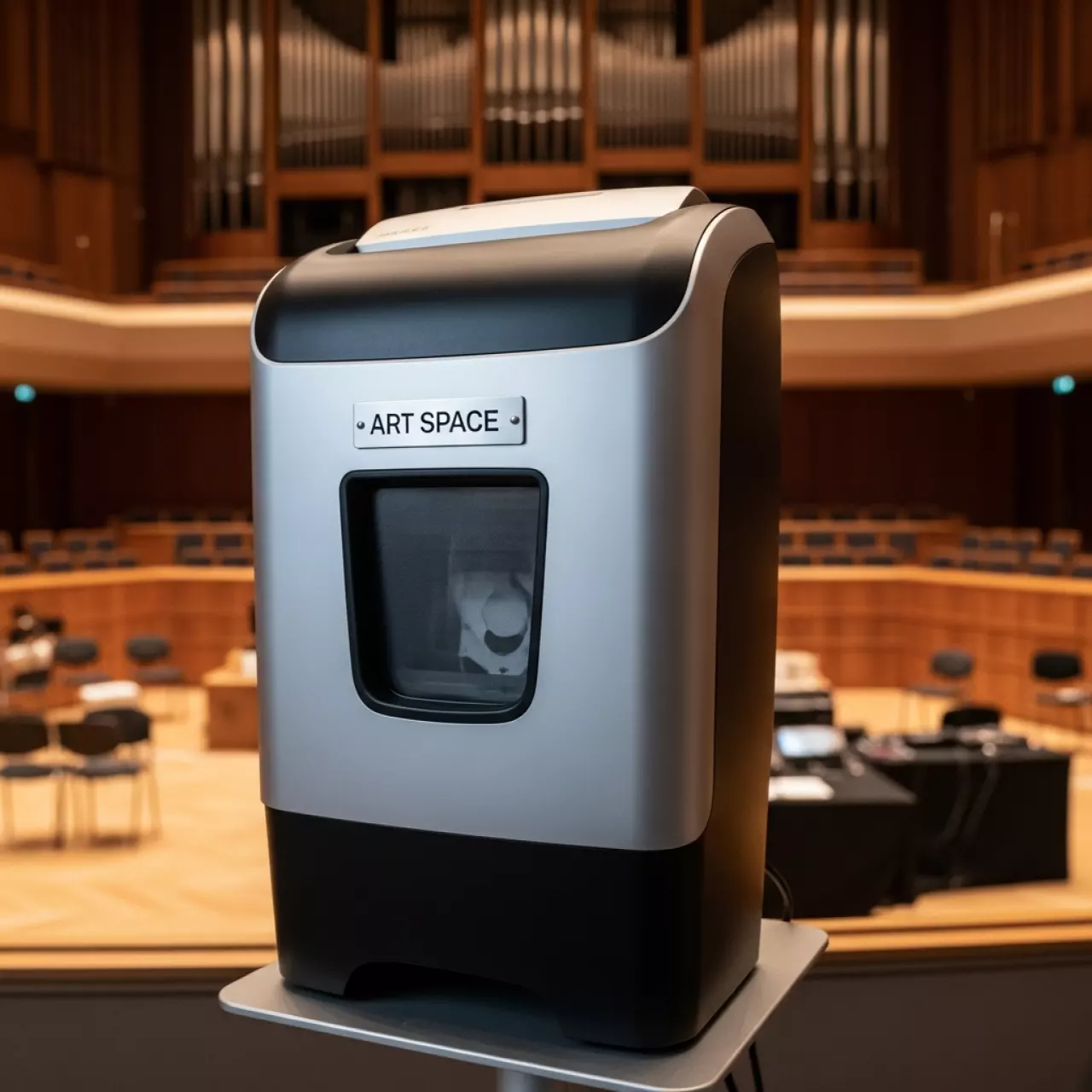 Аренда Шредер HSM Securio B 34 4,5х30 мм в Зале органной и камерной музыки — ART SPACE