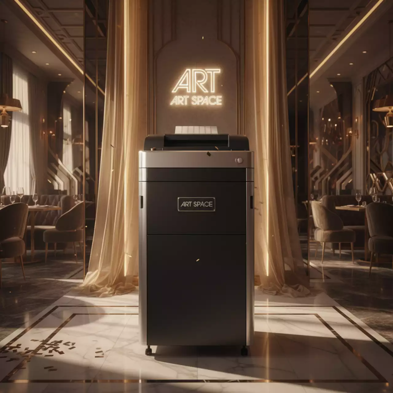 Аренда Шредер HSM Securio P40i 3,9 мм в ресторане «Баран-Рапан» — ART SPACE