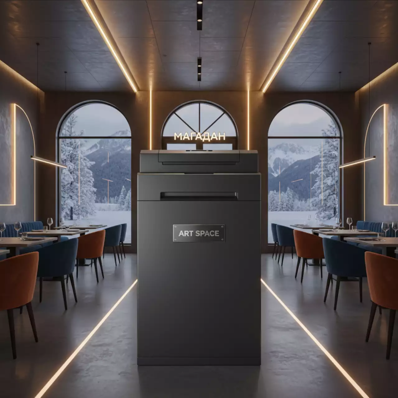 Аренда Шредер New United Etalon EM 3190C 4х40 мм в ресторане «Магадан» — ART SPACE