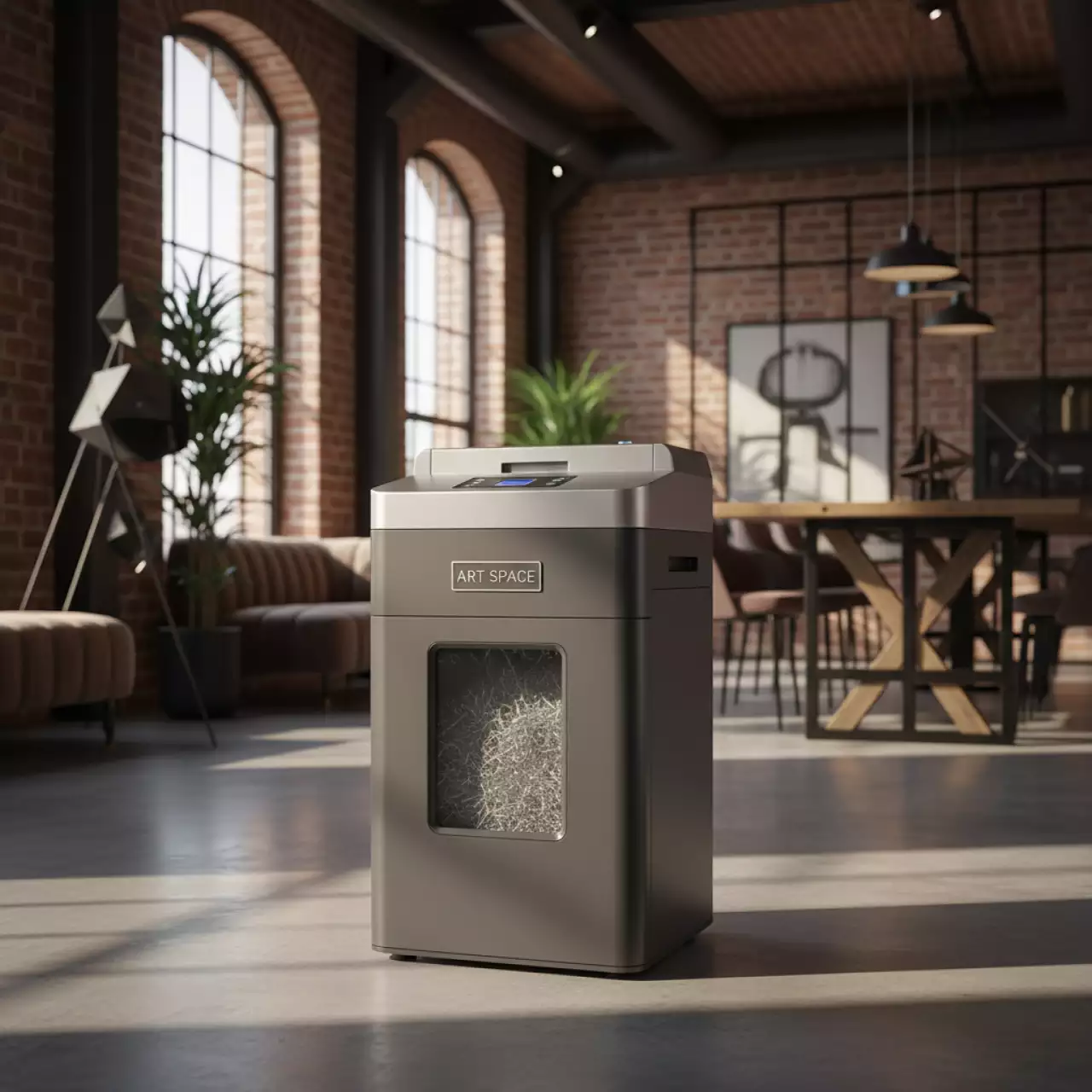 Аренда Шредер New United Etalon ET 15M 2х12 мм серебро серый в Boutique Hotel PORTUM 1905 — ART SPACE