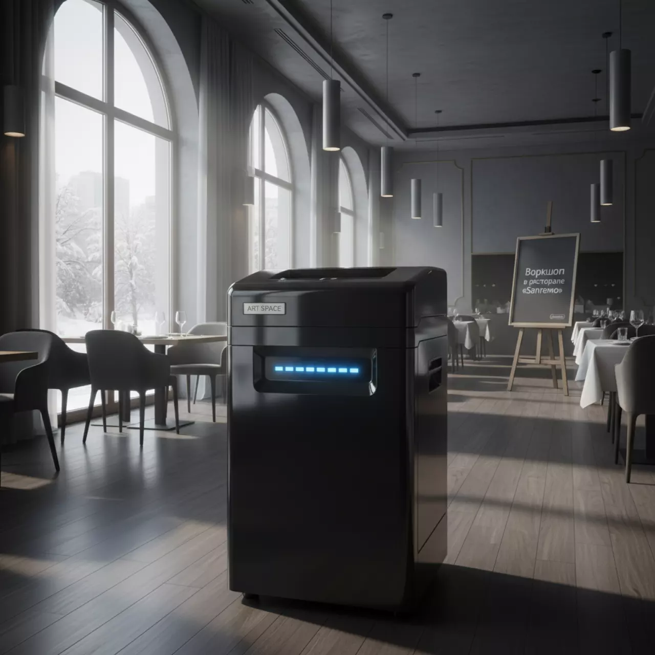 Аренда Шредер уничтожитель Gladwork Ecstaze 40CD Lux черный в ресторане «Sanremo» — ART SPACE