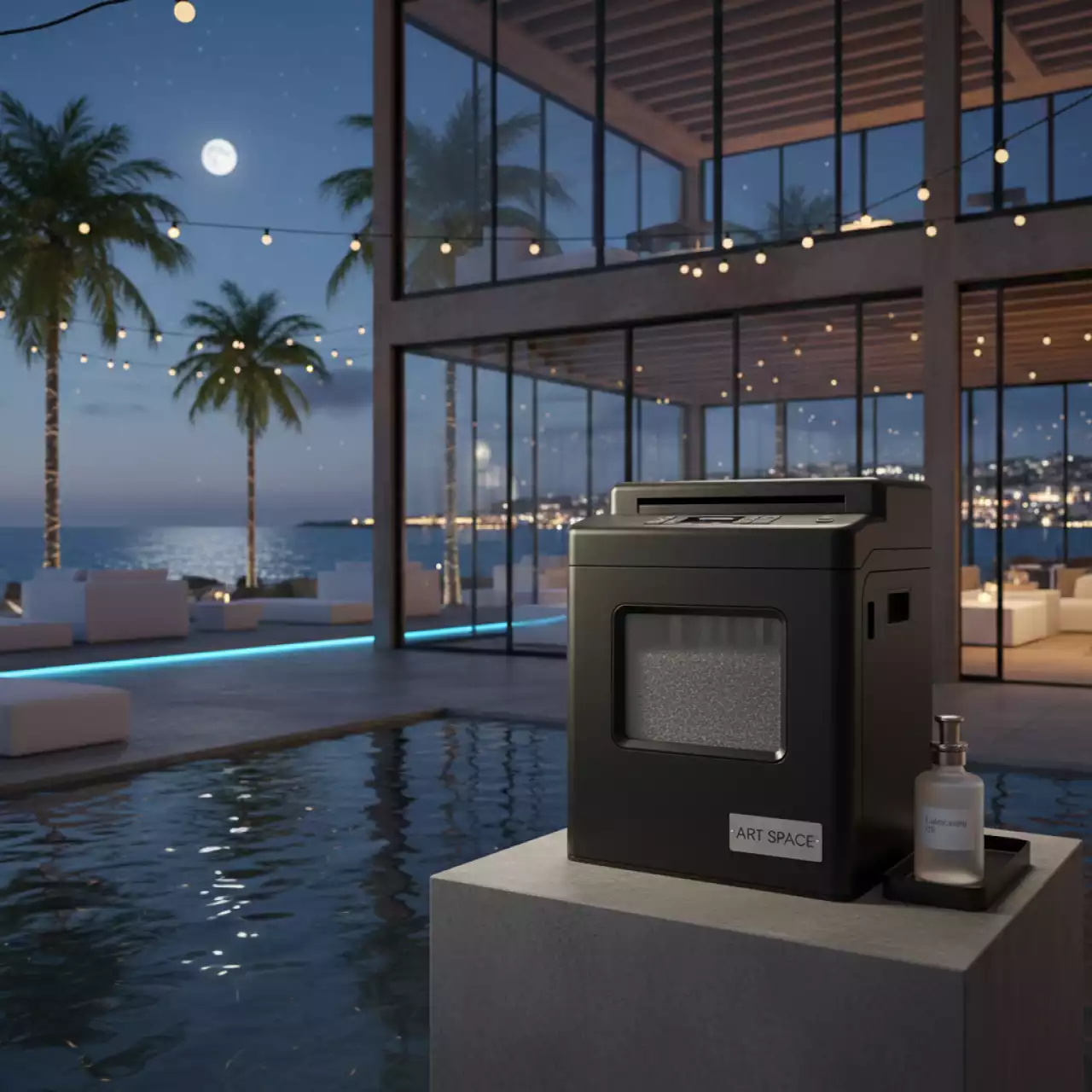 Аренда Шредер уничтожитель Ideal 4002 CC 2х15 мм с масленкой в пляжном клубе Del Mar — ART SPACE