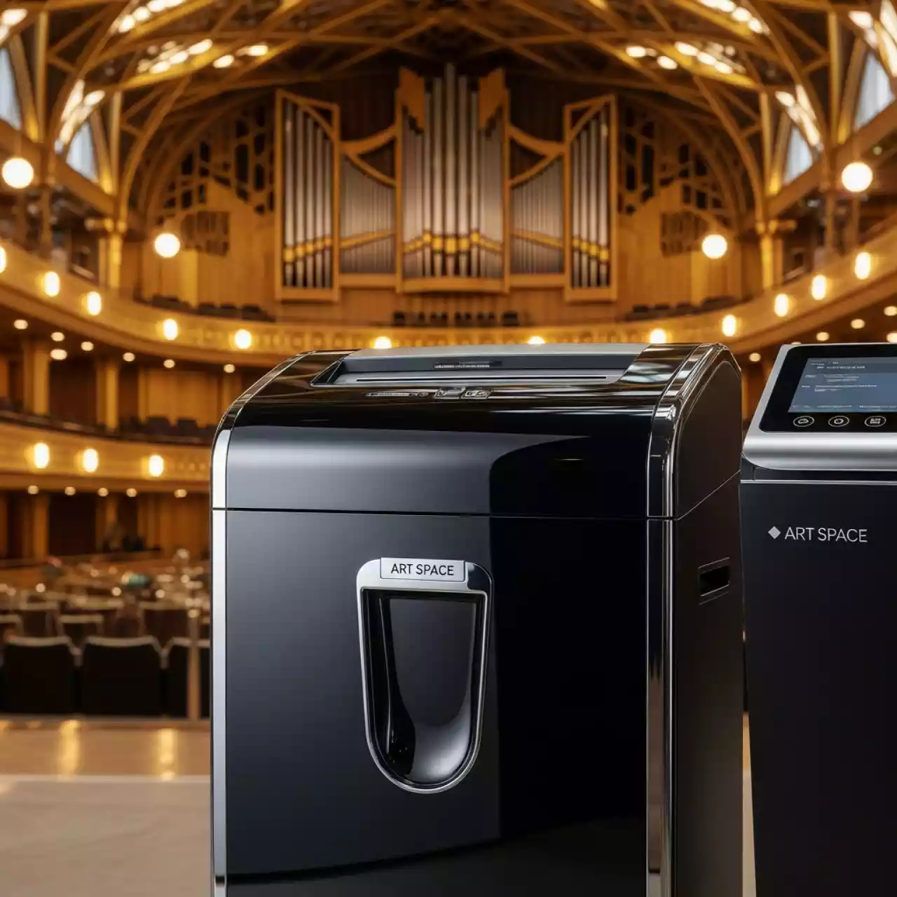 Аренда Шредер уничтожитель Office Kit S190 1х2 мм в Зале органной и камерной музыки — ART SPACE