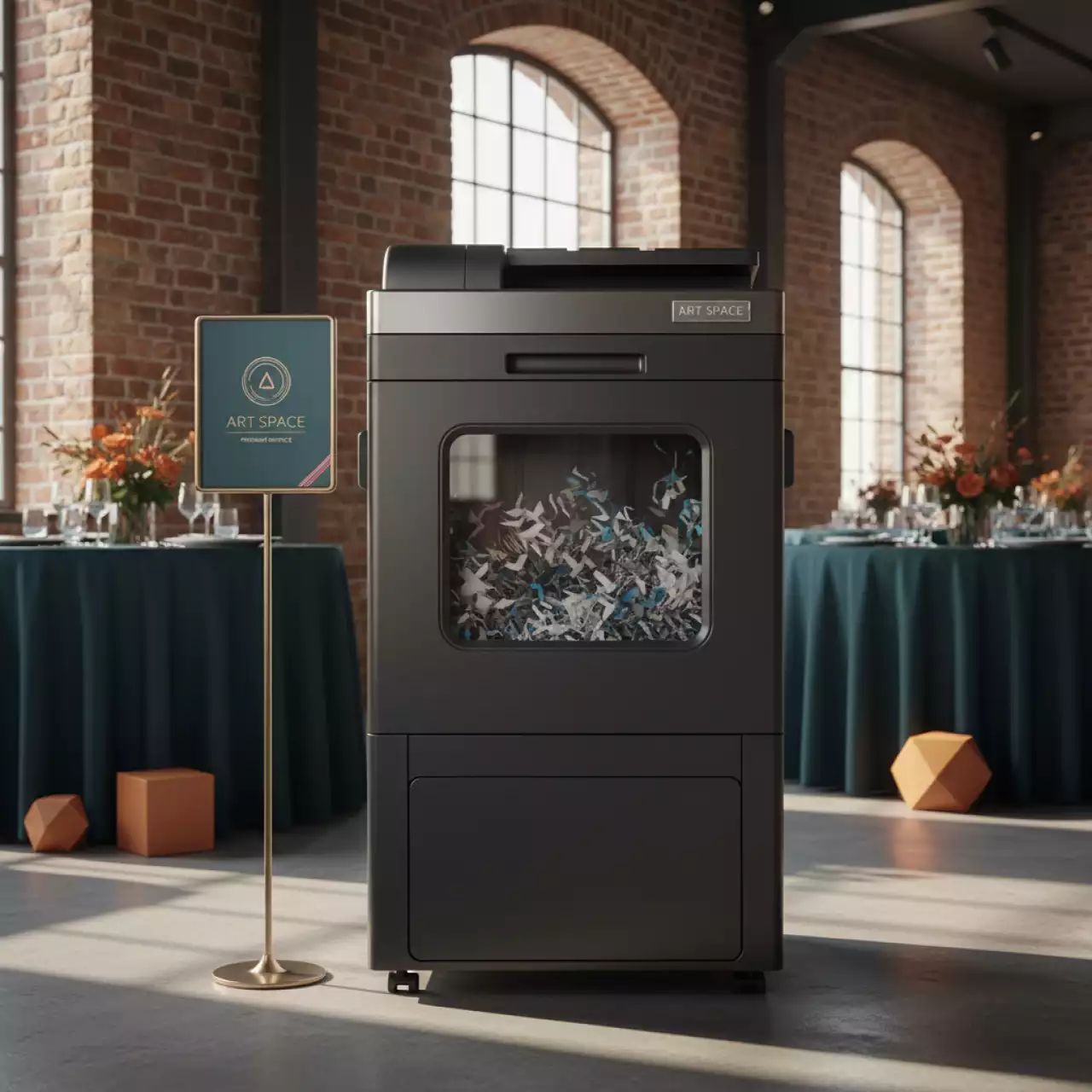 Аренда Шредер уничтожитель Office Kit SA375 3,8х10 мм с автоподачей в ресторане «Магеллан» — ART SPACE