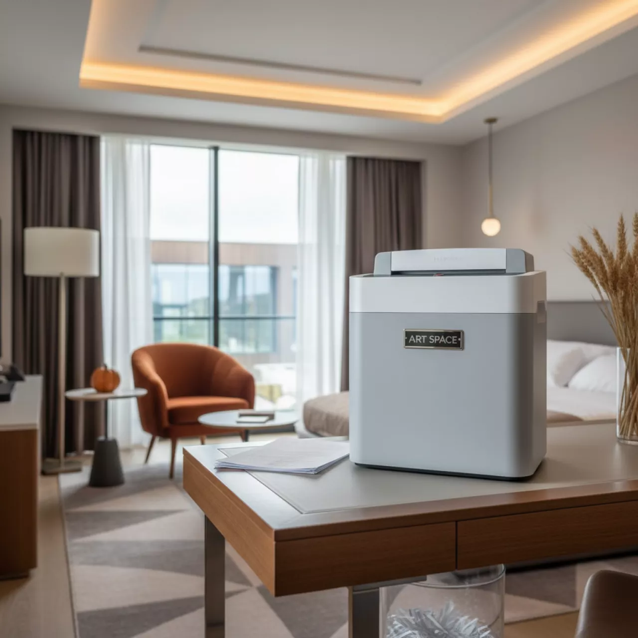 Аренда Шредер уничтожитель Rexel Momentum X410 SL 4х28 мм в Imeretinskiy Hotel — ART SPACE