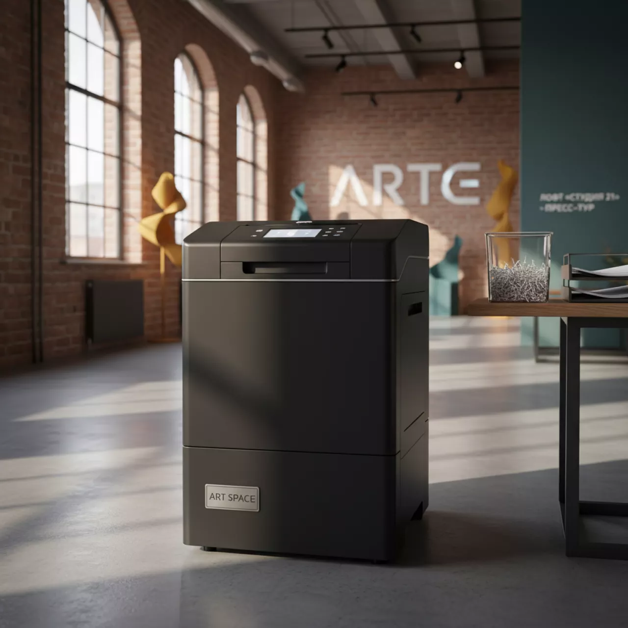 Аренда Шредер уничтожитель Rexel Optimum Auto 100M 2х15 мм в лофте «Студия 21» — ART SPACE