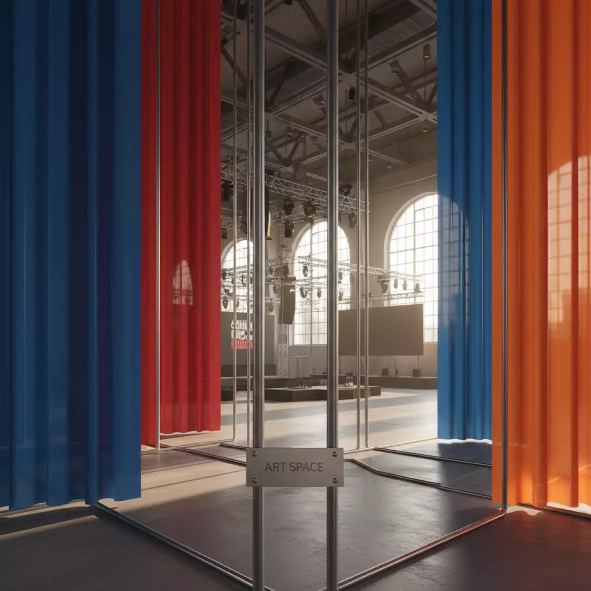 Аренда Шторы для зонирования конференций на территории Морпорта Сочи — ART SPACE