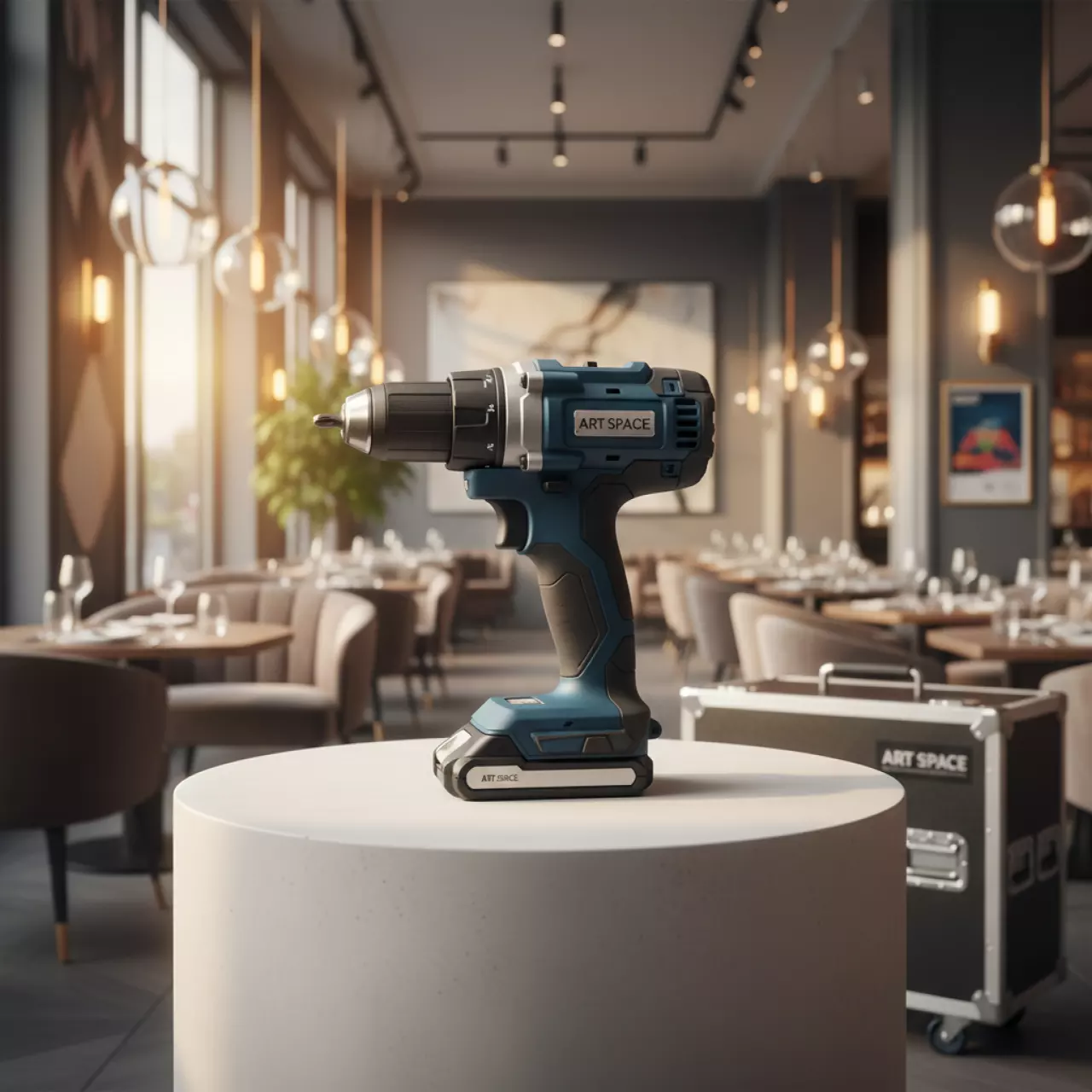 Аренда Шуруповерт ударный аккумуляторный Makita HP333DWAE в ресторане «Brunello» — ART SPACE