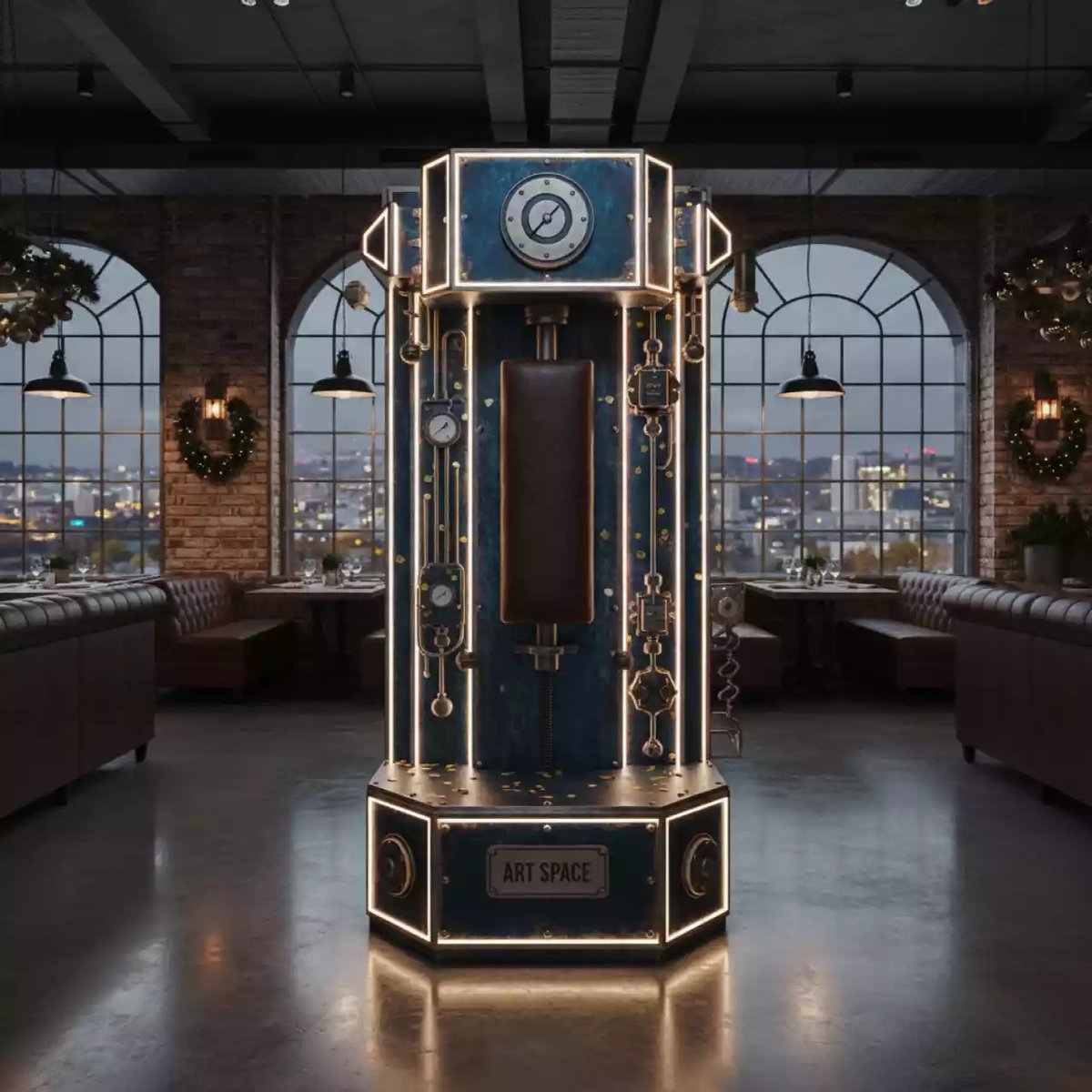 Аренда Силомер аттракцион минер новогодний в ресторане «Баран-Рапан» — ART SPACE