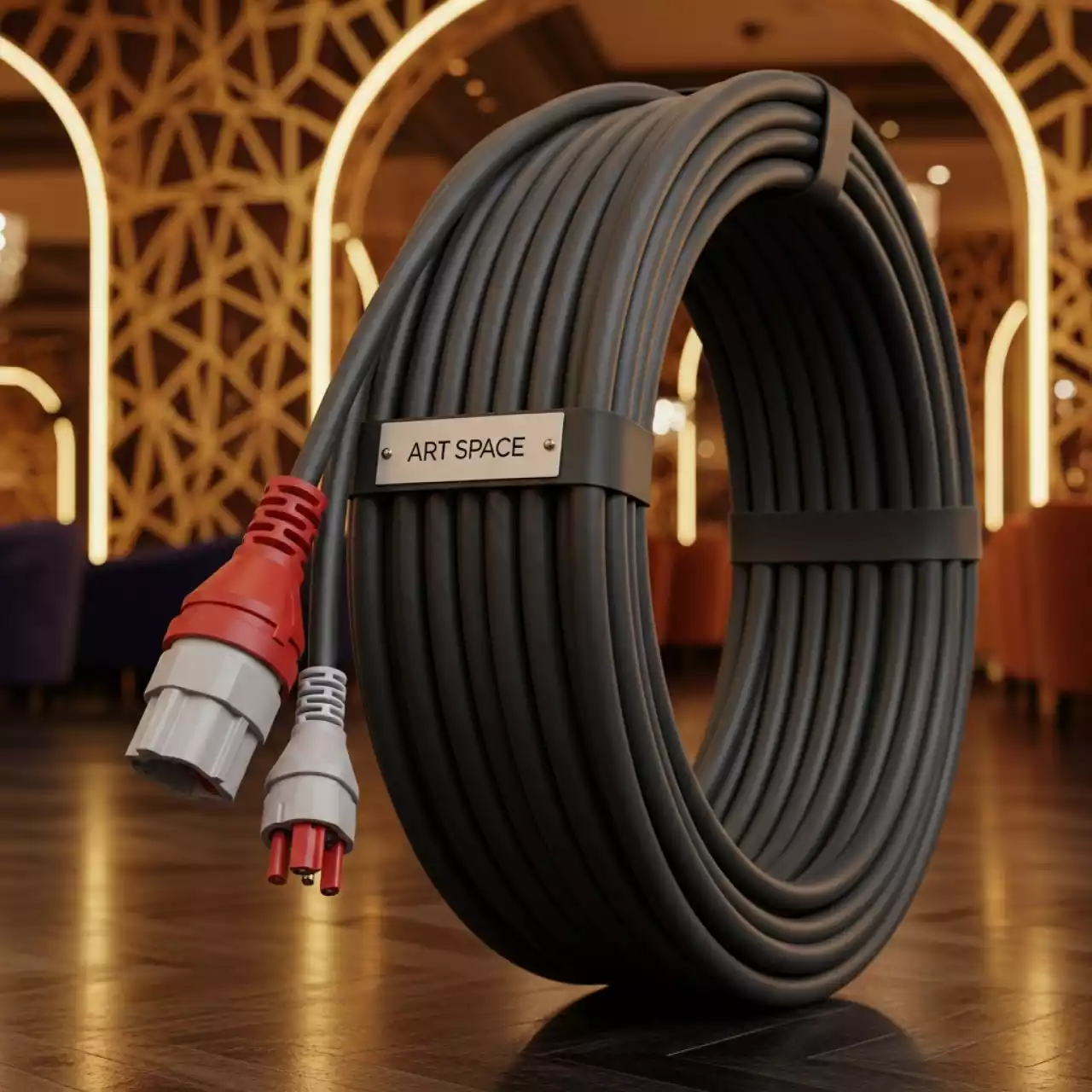 Аренда Силовой кабель 32 А 380 В 30 м в ресторане «Сыроварня» — ART SPACE