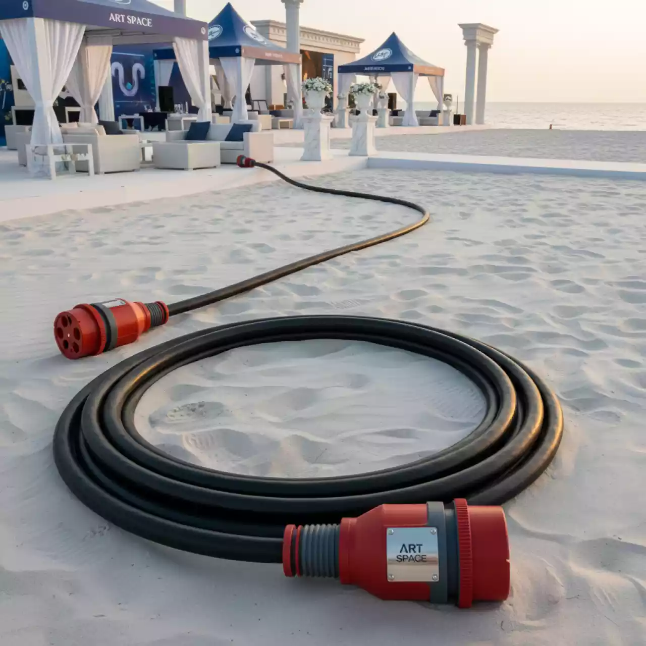 Аренда Силовой кабель 380 В CEE 125 А 5P – CEE 125 А 5P IP 67 20 м на пляже «Мандарин» — ART SPACE