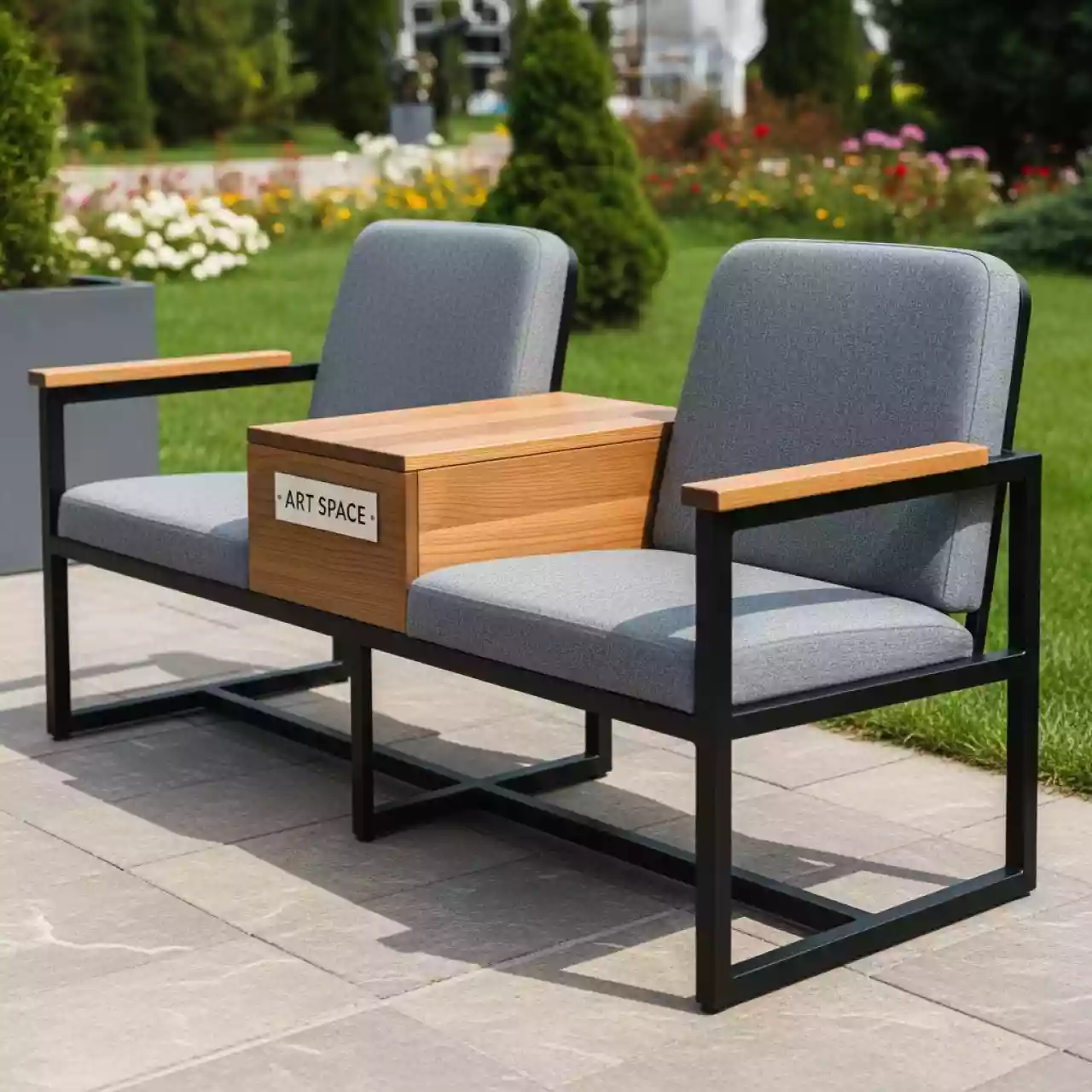 Аренда Система Alice Bench с двумя сиденьями и столиком в санатории «Черноморье» — ART SPACE