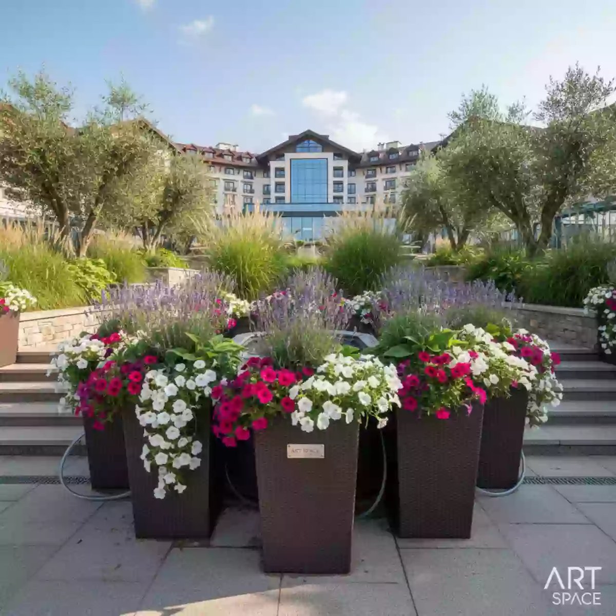 Аренда Кашпо WS3 Prosperplast пластиковое квадратное чёрное в конгресс-холле отеля Жемчужина — ART SPACE