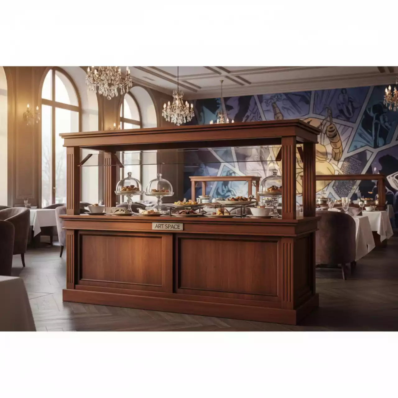 Аренда Система фуршетная 2 яруса дерево в ресторане «Sanremo» — ART SPACE