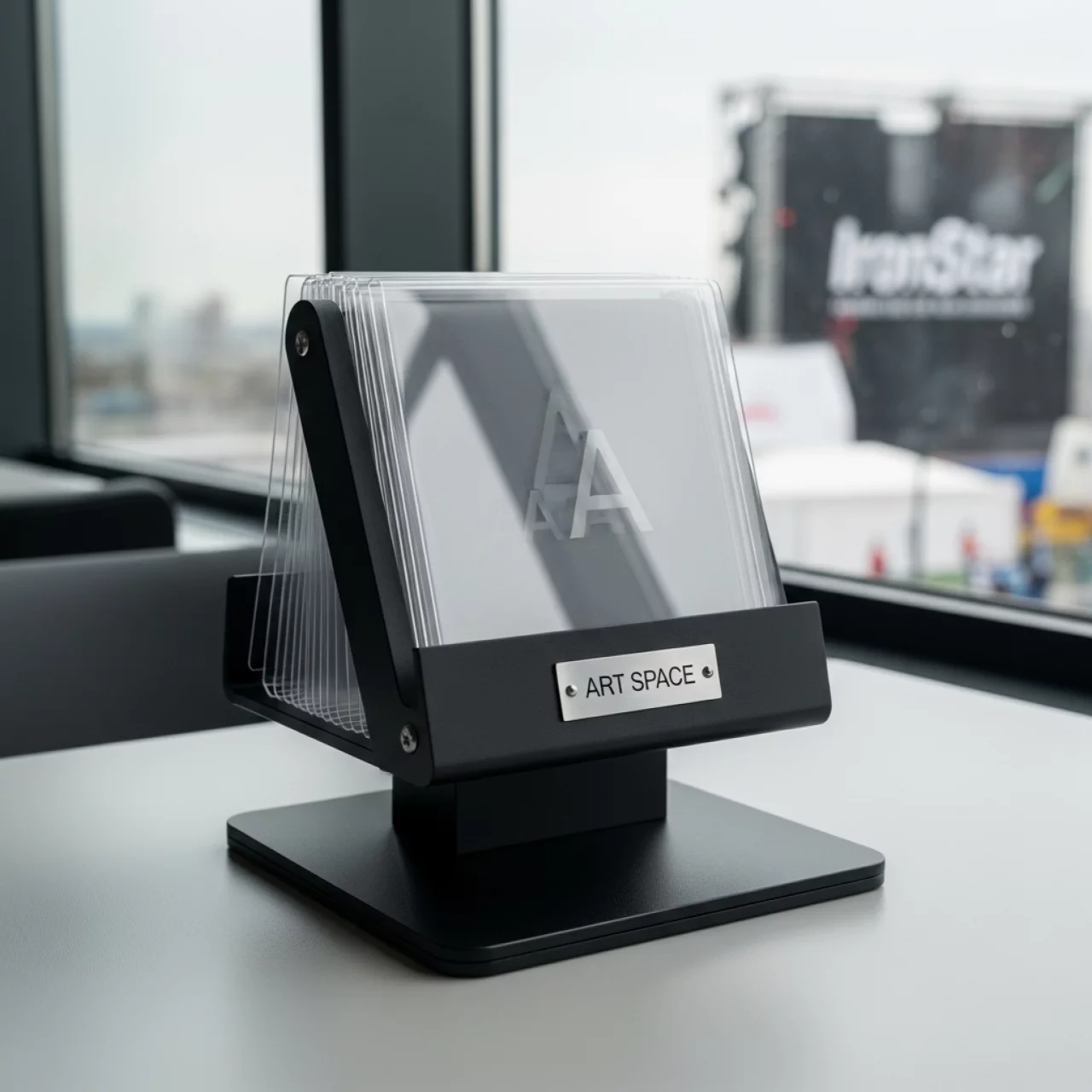 Аренда Система настольная ProMega Office с металлической основой A4 черная в ресторане «La Terrazza» — ART SPACE