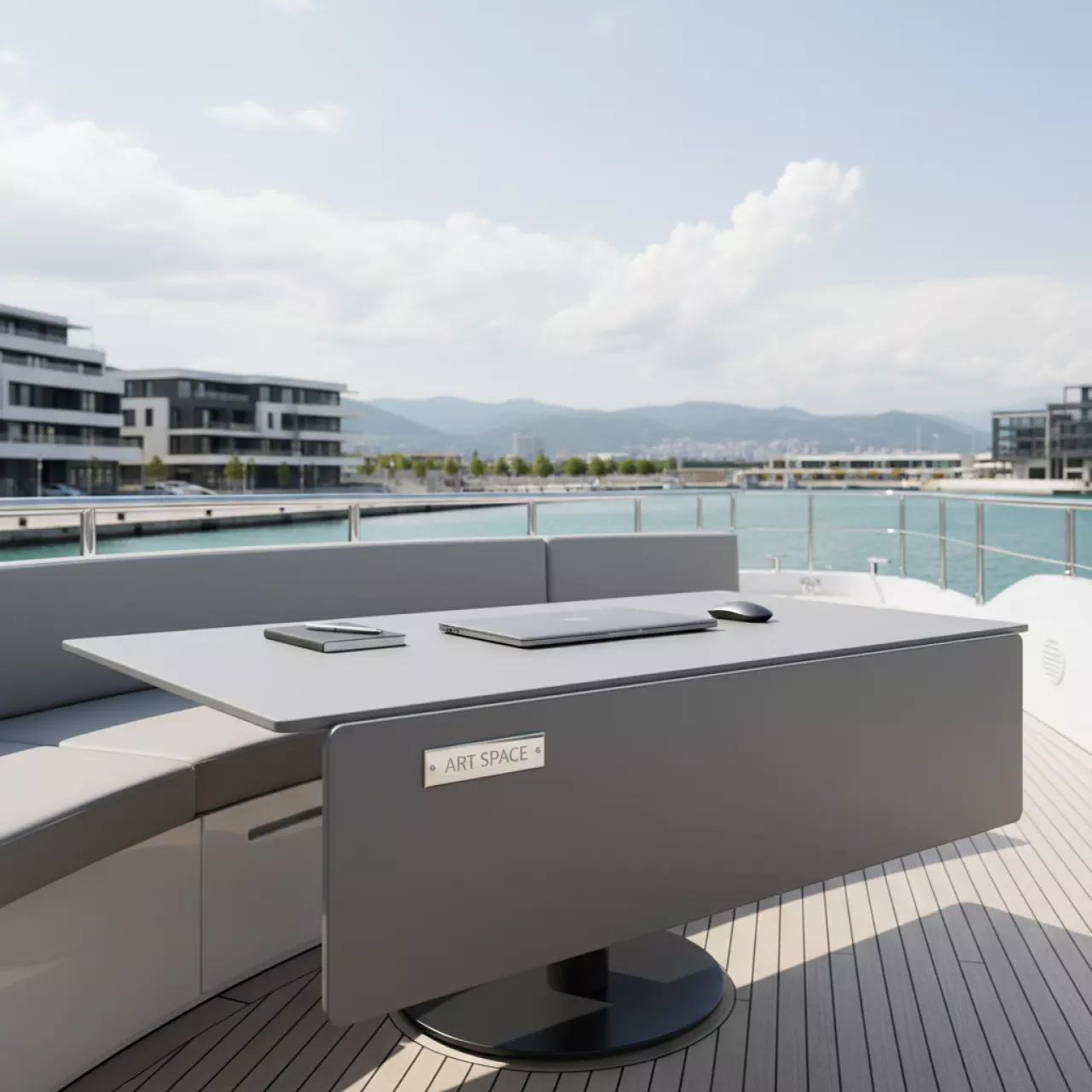 Аренда Система настольная вращающаяся ProMega Office A4 серая на VIP-яхте (Имеретинский порт) — ART SPACE