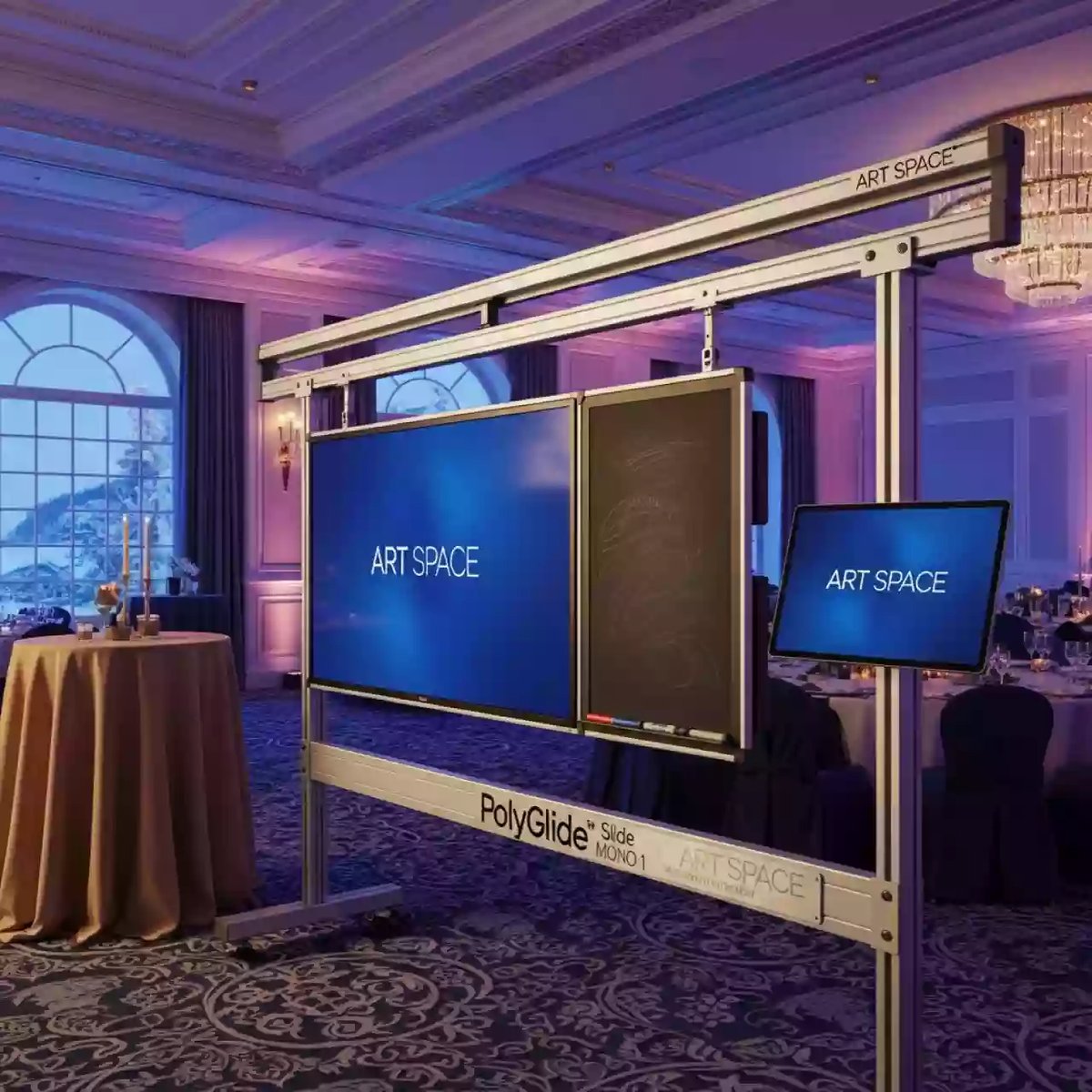 Аренда Система рельсовая PolyGlide Slide МОНО 1 для интерактивных досок 75 94 КР 120 Р маркер и мел в Radisson Collection Paradise — ART SPACE