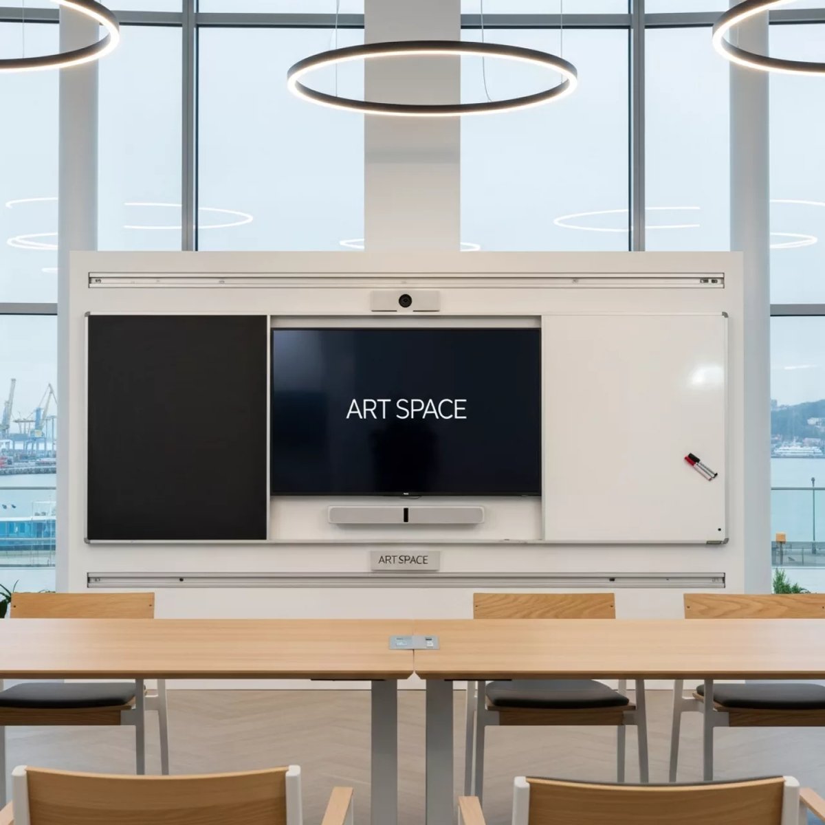 Аренда Система рельсовая PolyGlide Slide МОНО 1 для ЖК и ИД 75 94 КР 230 Р мел и маркер в зале «Чайка» (Морпорт) — ART SPACE