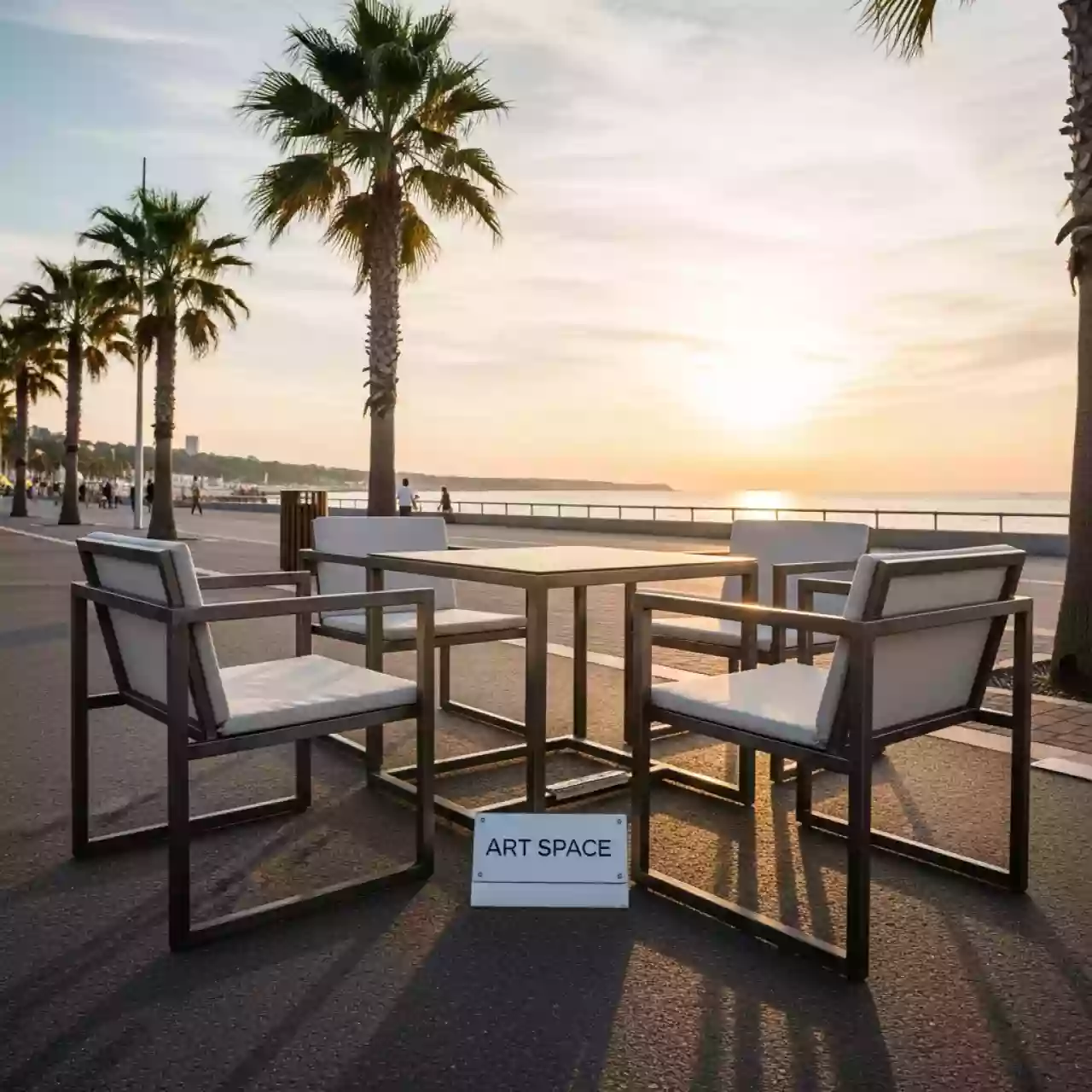 Аренда Система сидений с четырьмя сиденьями и столиком Kuadra XL на Имеретинской набережной — ART SPACE