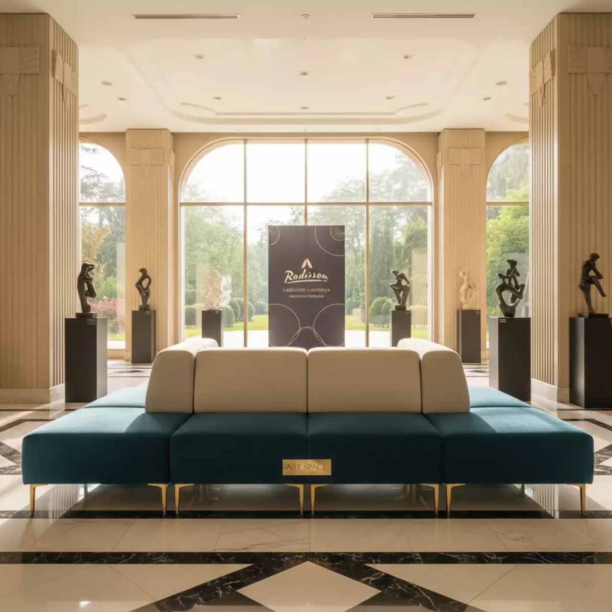 Аренда Система сидений с четырьмя сиденьями Plural Soft в отеле Radisson Lazurnaya — ART SPACE