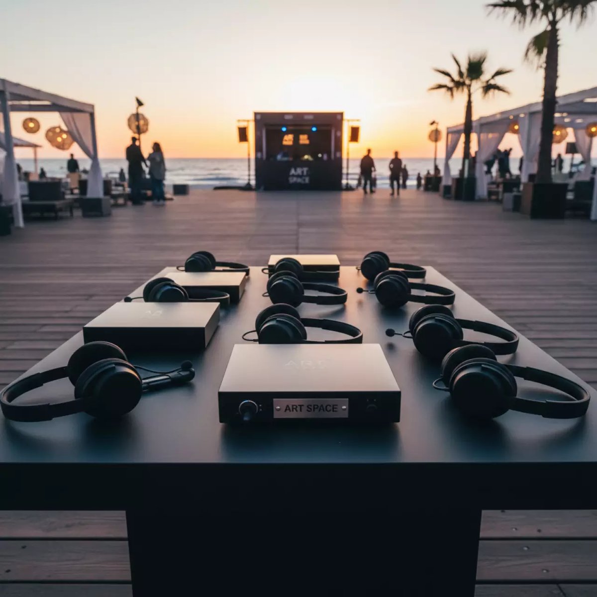 Аренда Система синхроперевода для концерта на пляжных клубах Хосты — ART SPACE