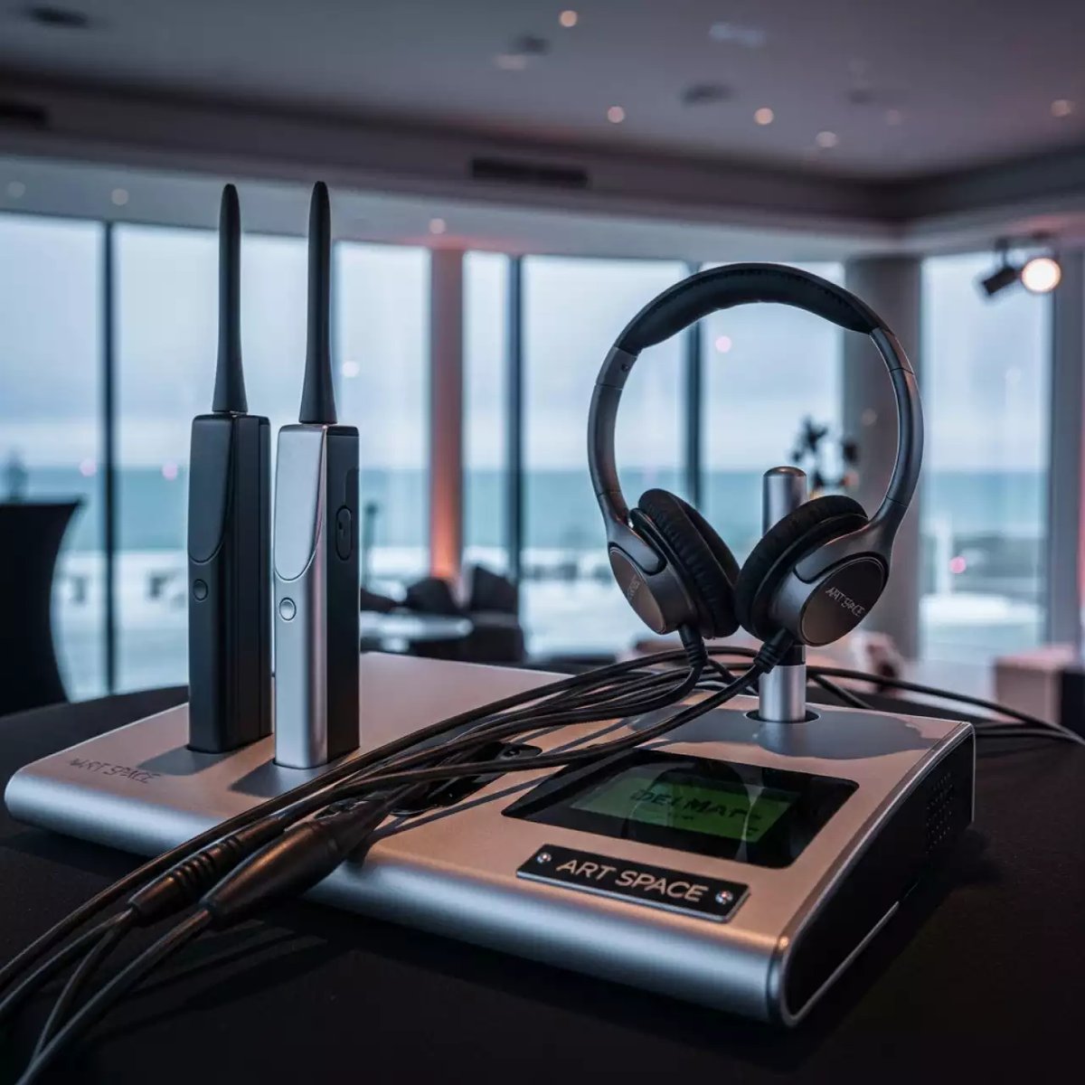 Аренда Система синхроперевода для конференции в пляжном клубе Del Mar — ART SPACE