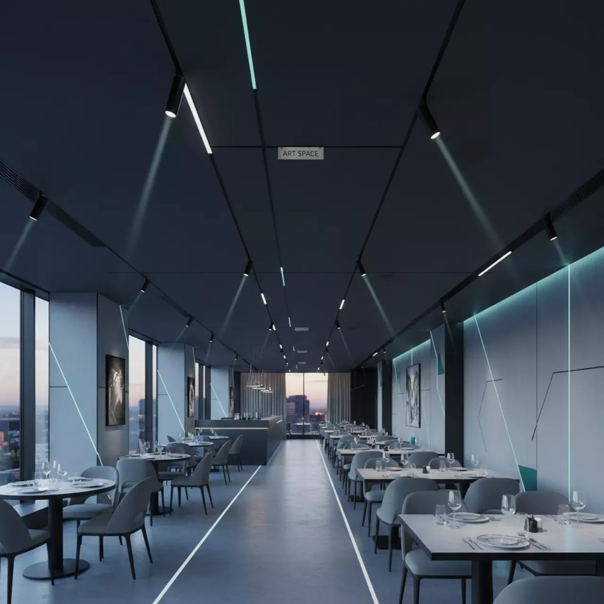 Аренда Системы трековые магнитные ЭРА в ресторане «Voda» — ART SPACE