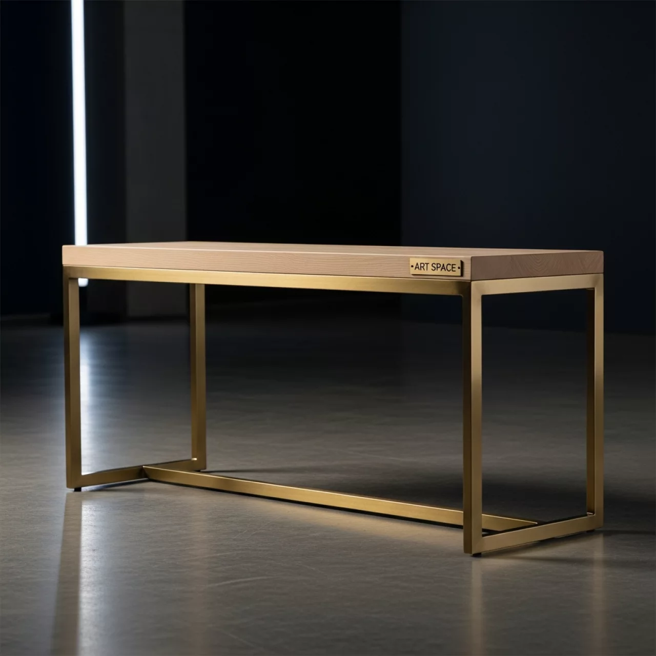 Аренда Скамья Лидер 8 1200х300 бук каркас золото в ледовой арене «Шайба» — ART SPACE