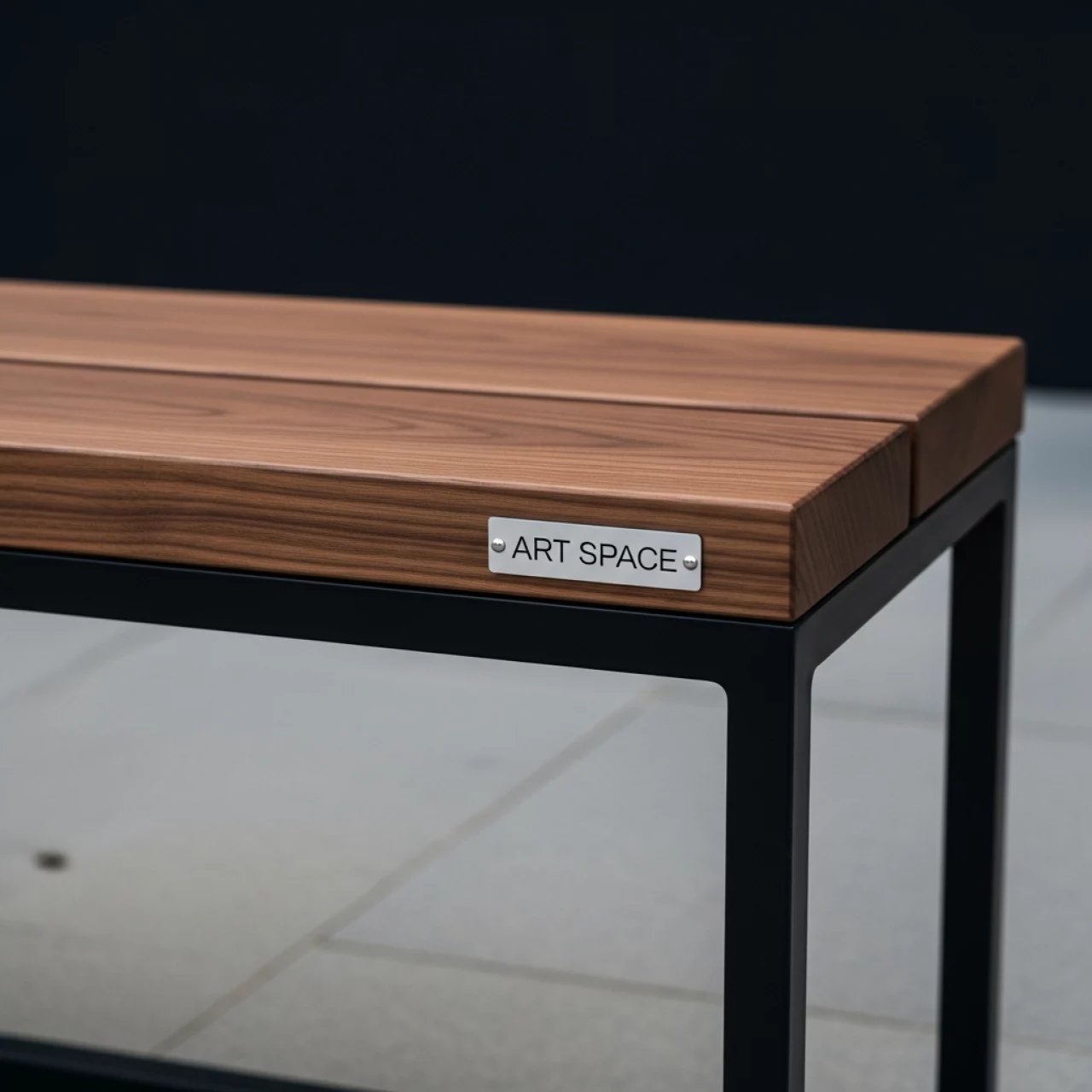 Аренда Скамья Лидер 8 1200х300 орех каркас черный в Skypark Sochi — ART SPACE