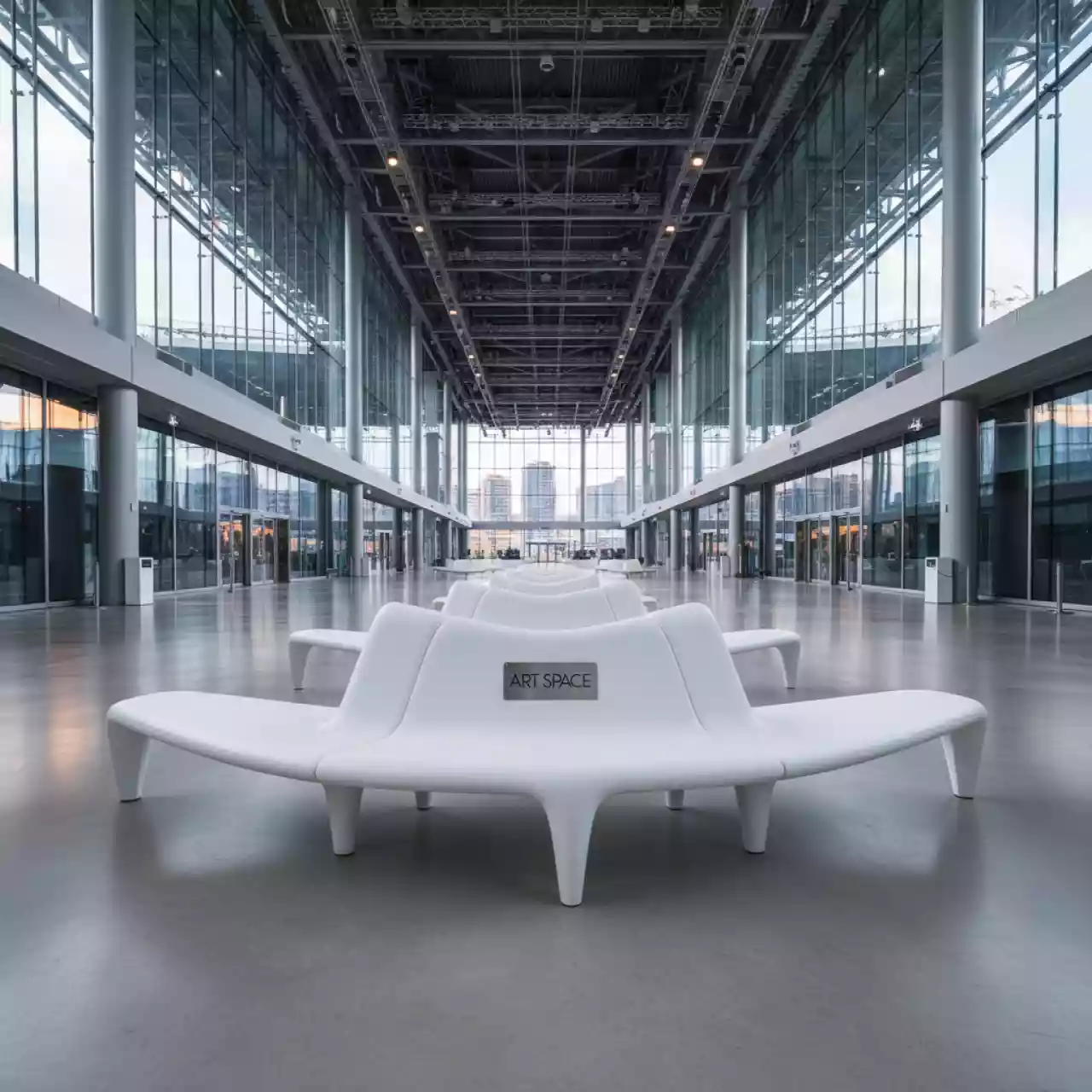 Аренда Скамья пластиковая на арене «Фишт» — ART SPACE