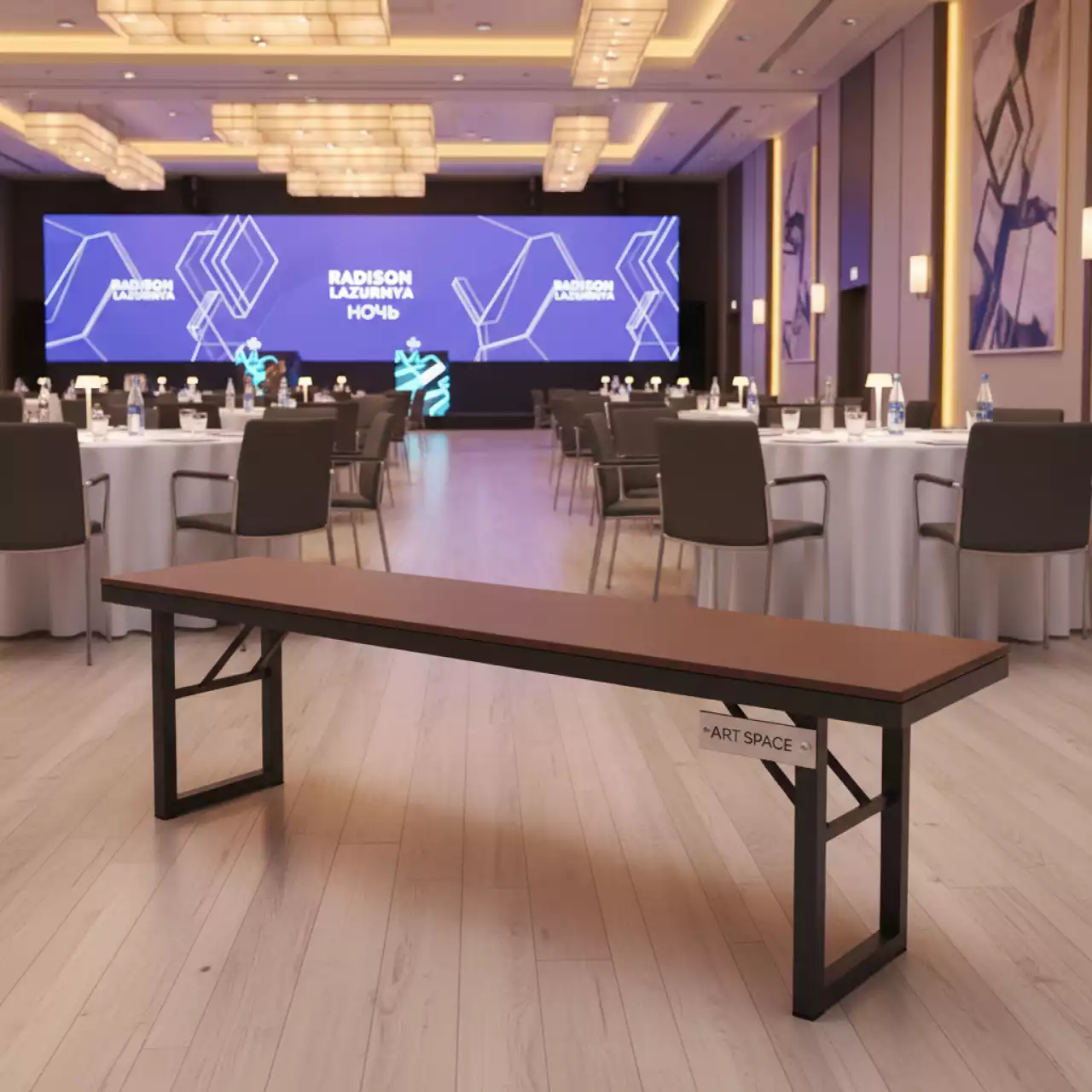 Аренда Скамья складная 120 см коричневая в отеле Radisson Lazurnaya — ART SPACE