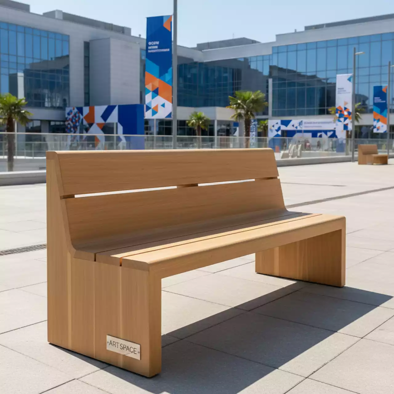 Аренда Скамейка деревянная двухместная Noemi в Маринс Парк Отеле — ART SPACE
