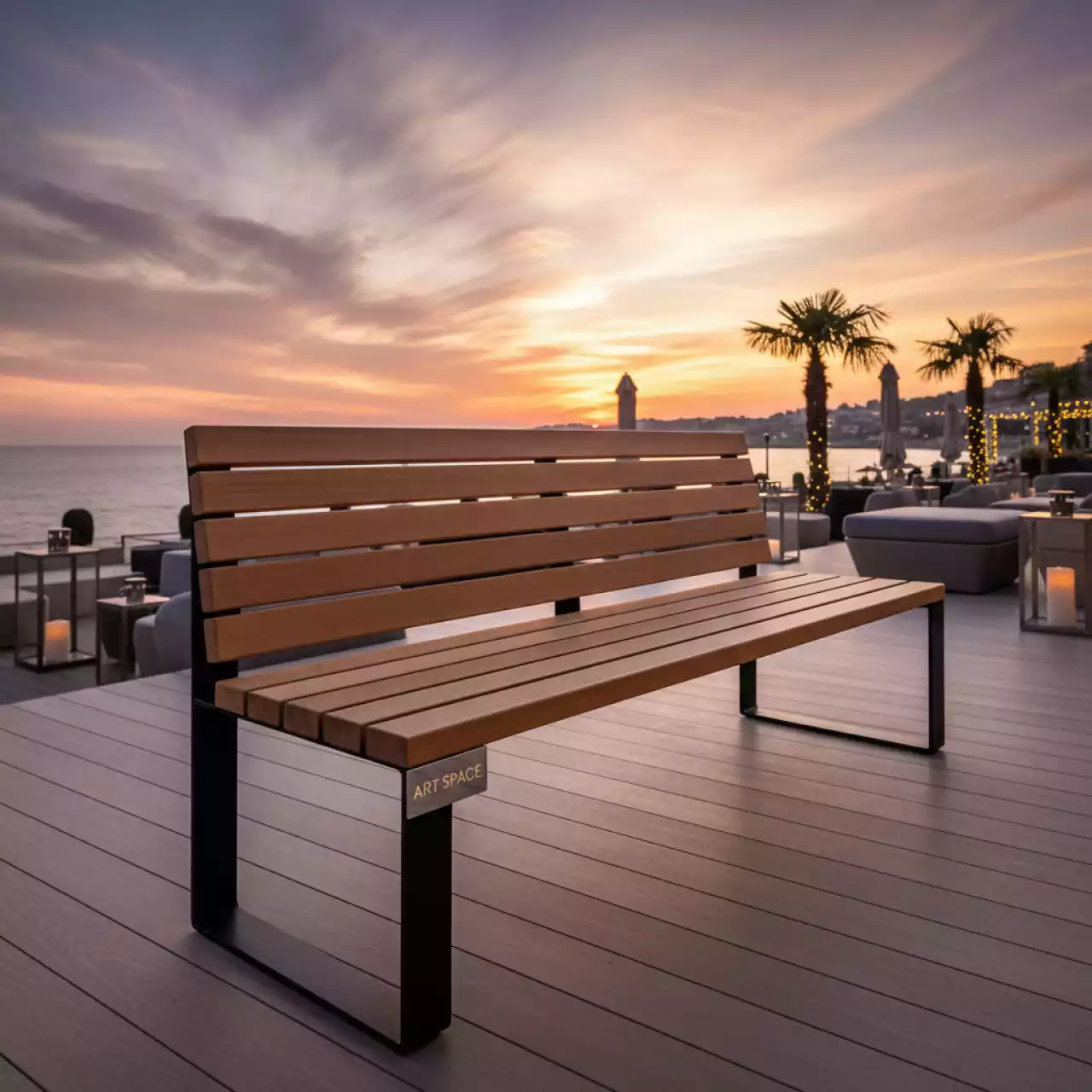 Аренда Скамейка деревянная Parko на пляжных клубах Хосты — ART SPACE