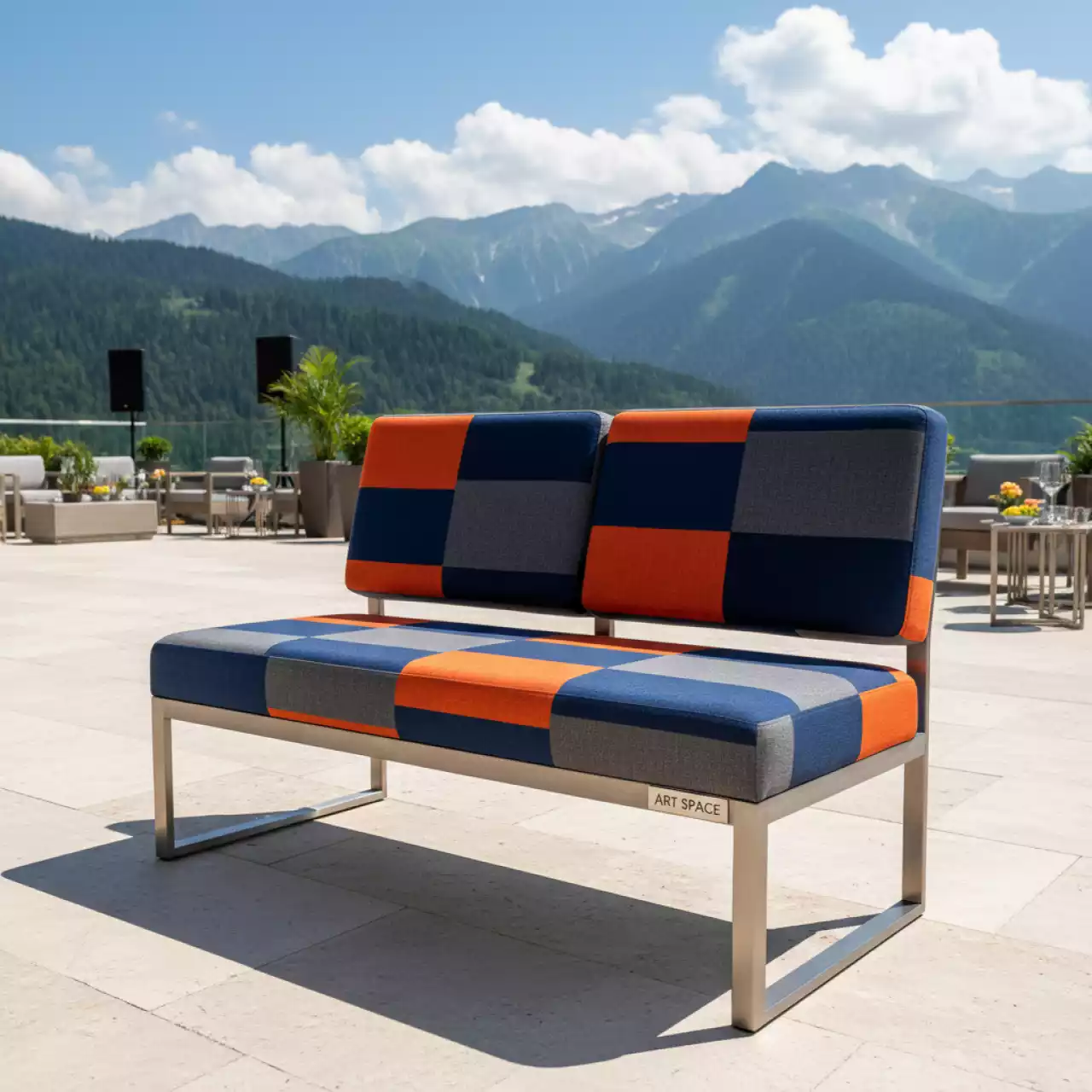 Аренда Скамейка двухместная с обивкой Akami PG в Rixos Krasnaya Polyana — ART SPACE