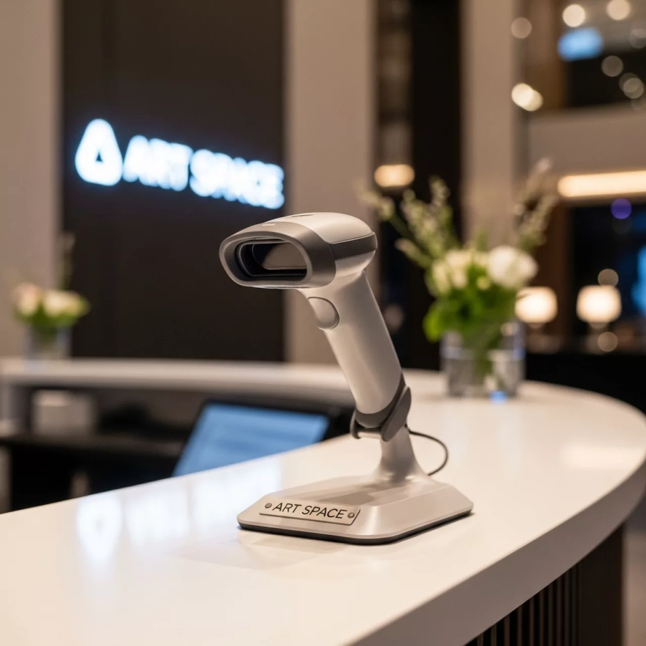 Аренда Сканер штрих кода ручной SUNLUX XL 3610 с подставкой в отеле «Богатырь» — ART SPACE