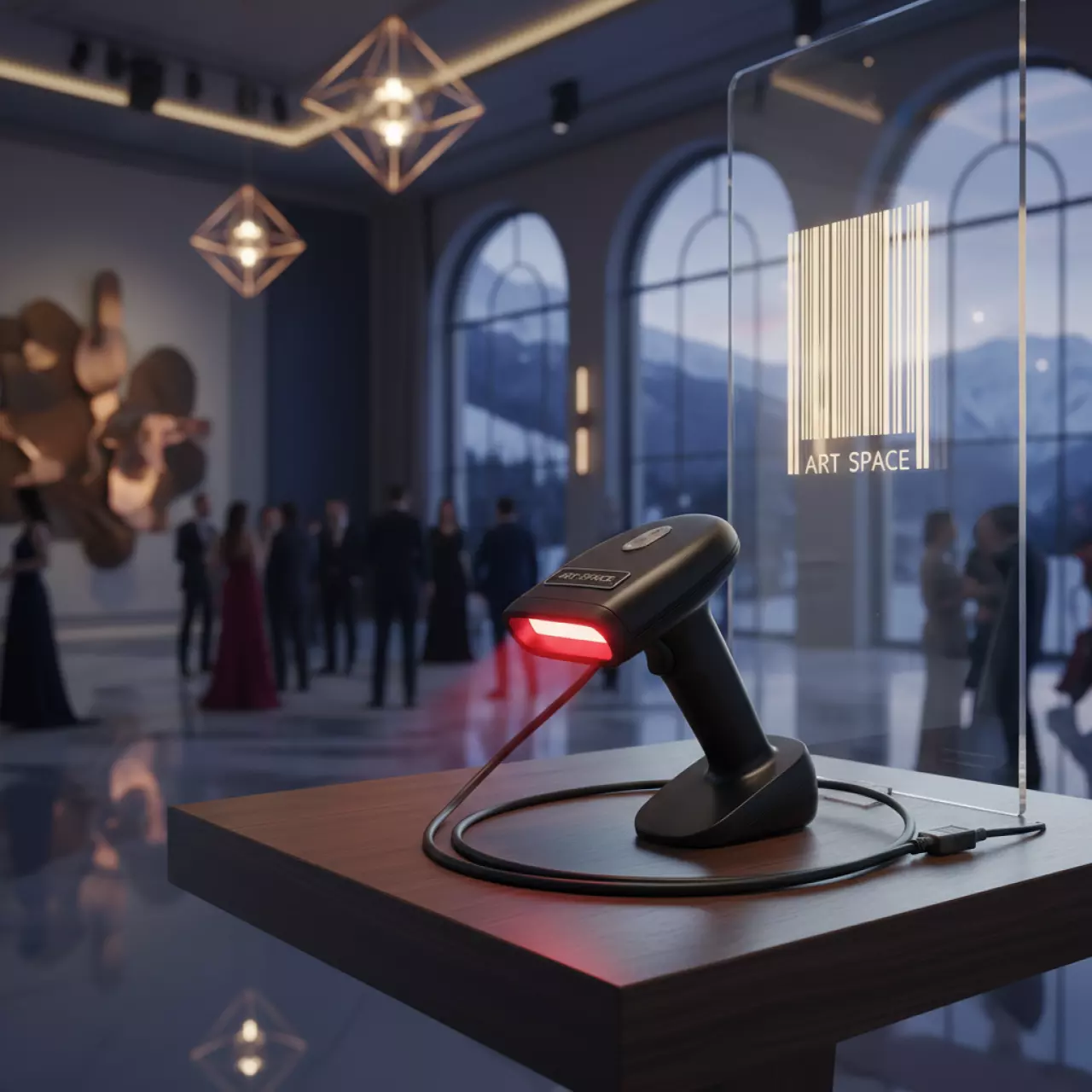 Аренда Сканер штрихкода ручной Mertech 2210 P2D SUPERLEAD USB черный в Гранд Отель Поляна — ART SPACE