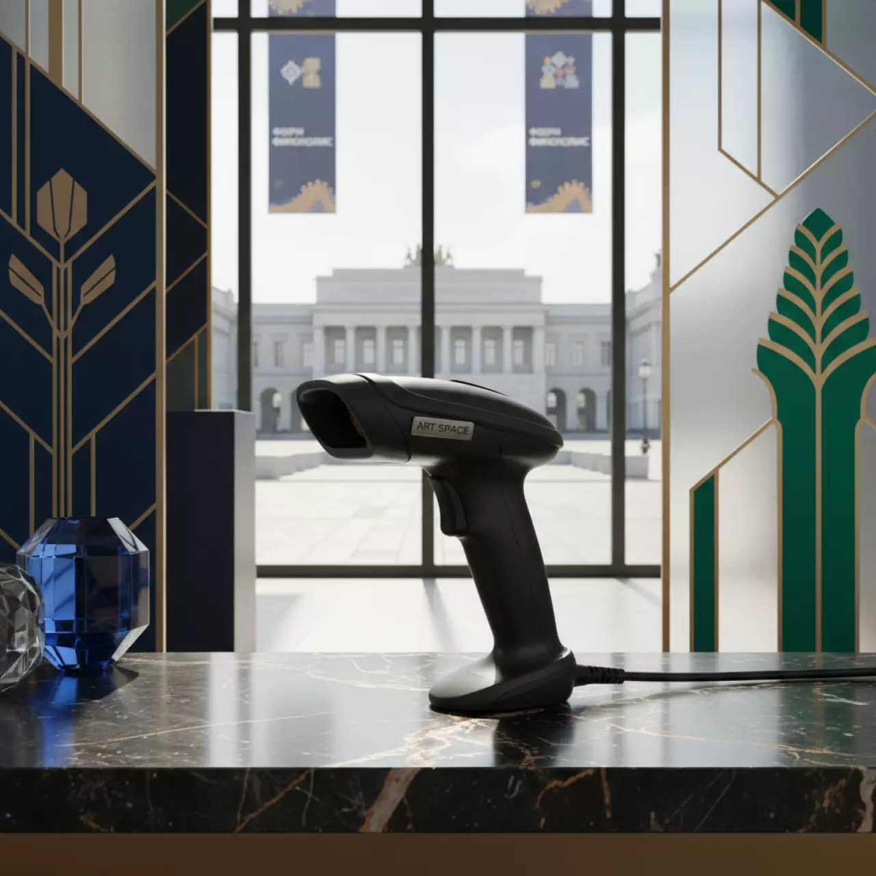 Аренда Сканер штрихкода ручной Mertech Sunmi NS021 Sense черный проводной на Медальной площади — ART SPACE