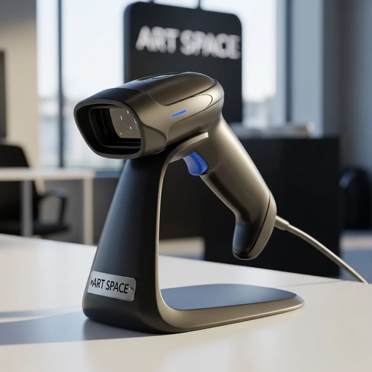 Аренда Сканер штрихкода ручной SUNLUX XL 3200A USB 2D с подставкой в Red Arena — ART SPACE