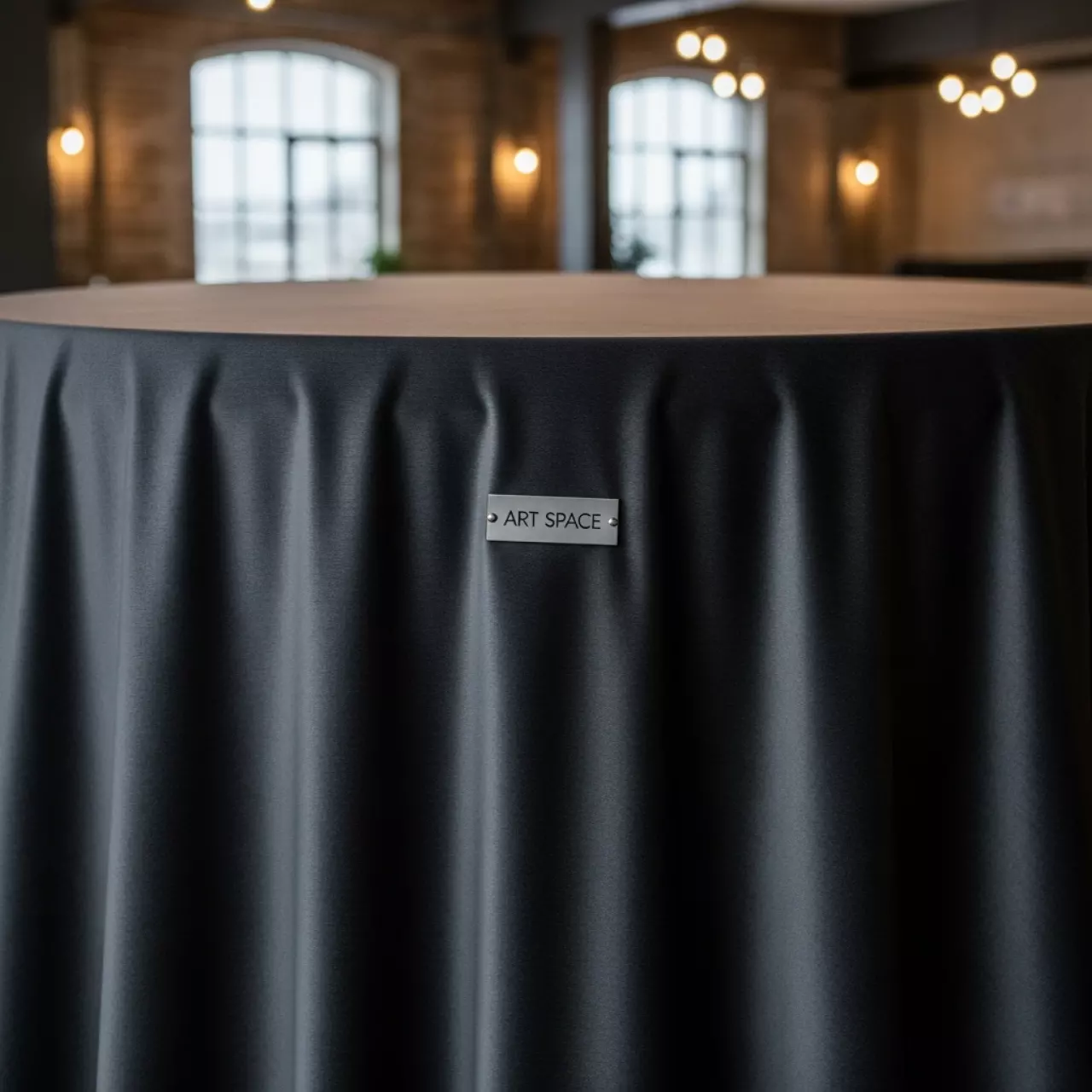 Аренда Скатерть бархатная графитовая на круглый стол ø180 см в санатории «Октябрьский» — ART SPACE