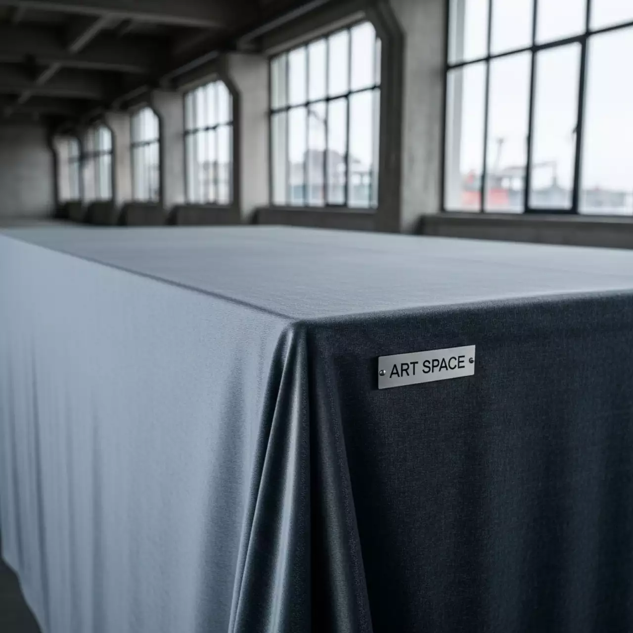 Аренда Скатерть бархатная прямоугольная ИЛЕР серо голубая в зале «Чайка» (Морпорт) — ART SPACE