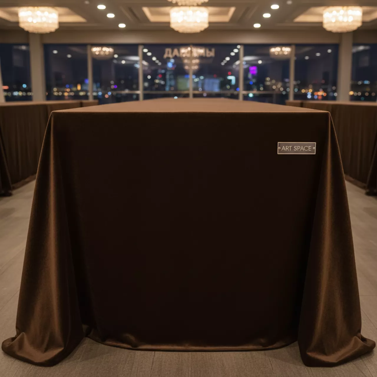 Аренда Скатерть бархатная прямоугольная Темный шоколад на теплоходе «Дагомыс» — ART SPACE