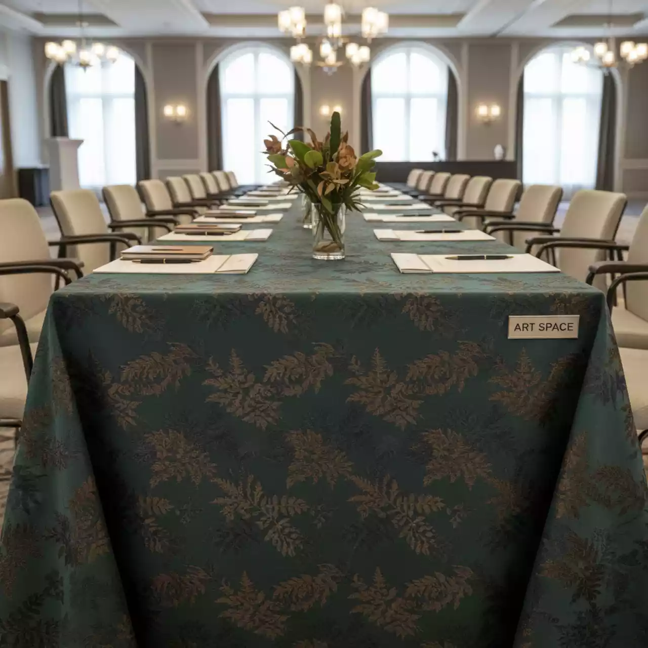 Аренда Скатерть бесшовная прямоугольная папоротниковая Ларго XXXL в Гранд Отель Сочи — ART SPACE