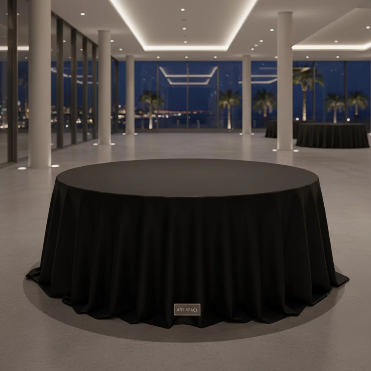 Аренда Скатерть черная диаметр 330 см в Imeretinskiy Hotel — ART SPACE